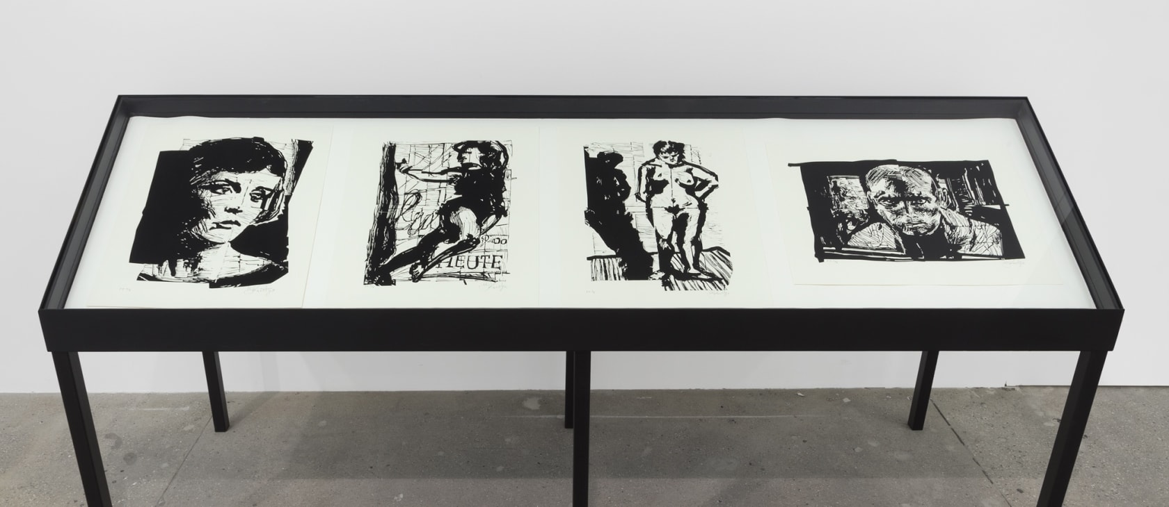 An exhibition installation view from: William Kentridge, Drawings for 'Lulu'