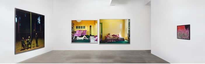 An exhibition installation view from: Dan Graham, Giuseppe Penone, Danh Vo, Jeff Wall