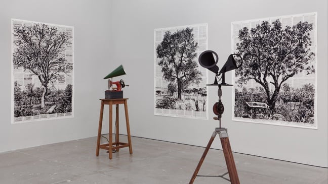 An exhibition installation view from: William Kentridge, Second-hand Reading