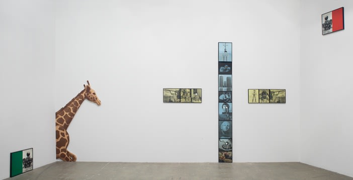 An exhibition installation view from: John Baldessari, Installation Works: 1987-1989