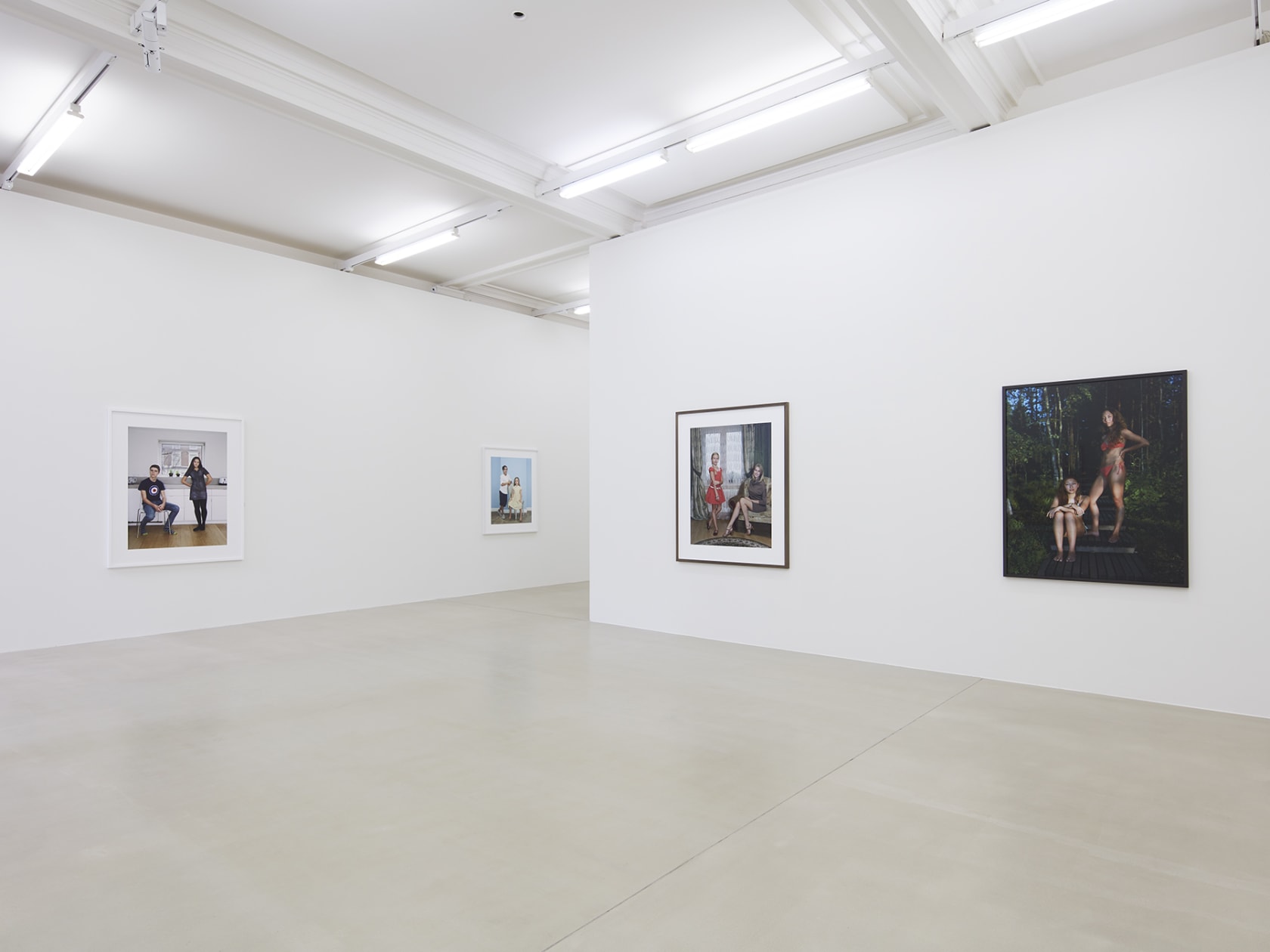 4 framed photographs in Rineke Dijkstra's exhibition at Marian Goodman Gallery, London, March 2020