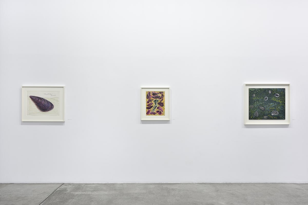Robert Smithson's drawings installed in Marian Goodman Gallery, Paris