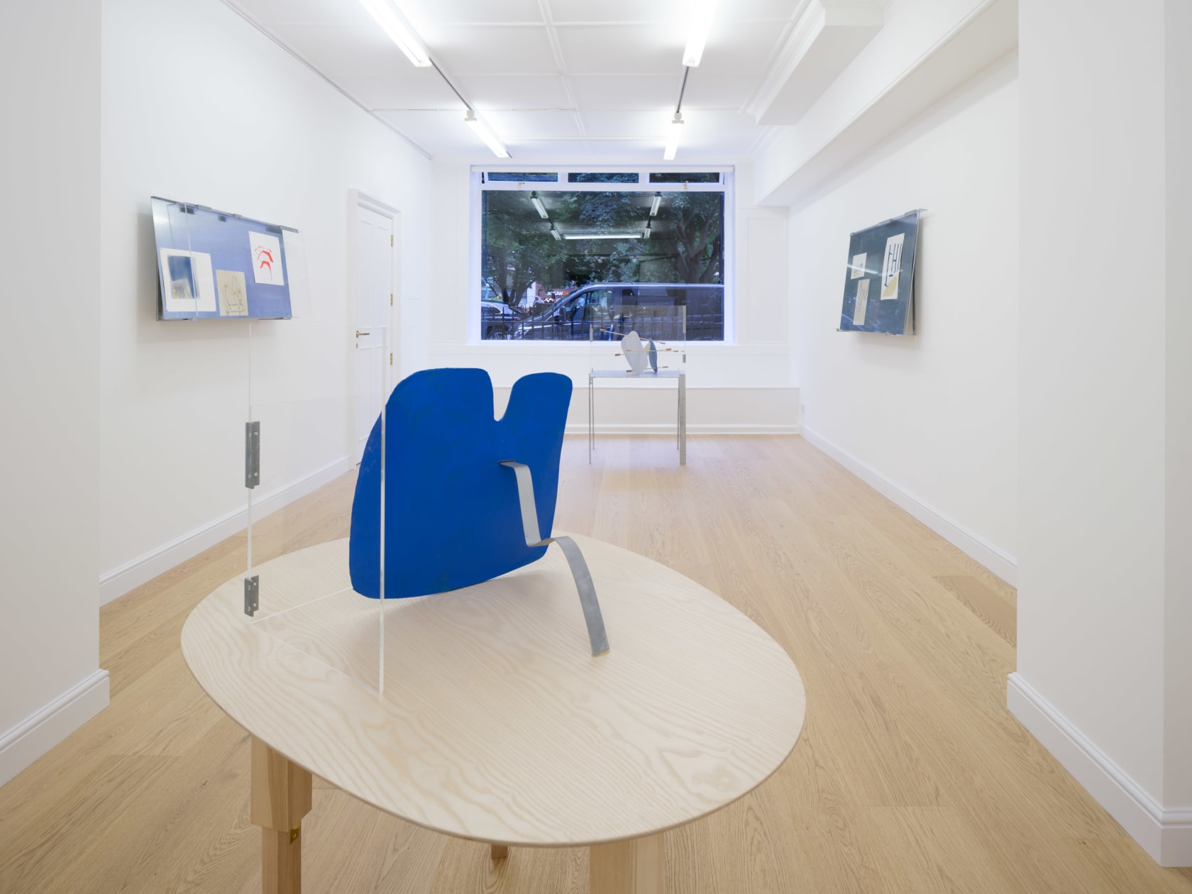 An exhibition installation view from:  Nairy Baghramian, Side Leaps