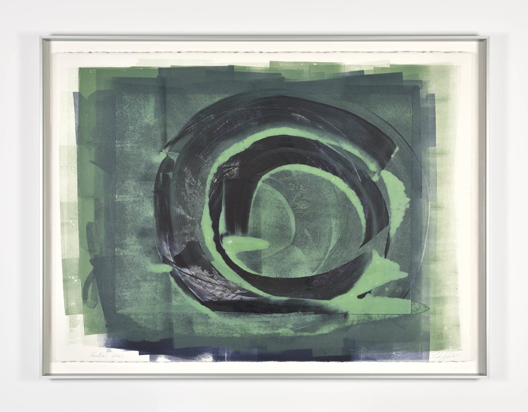 Cristina Iglesias Hondalea Study (Sage Green), 2021 Photo-engraving and intaglio inks on paper Paper: 22 x 29 7/8 in. (56...
