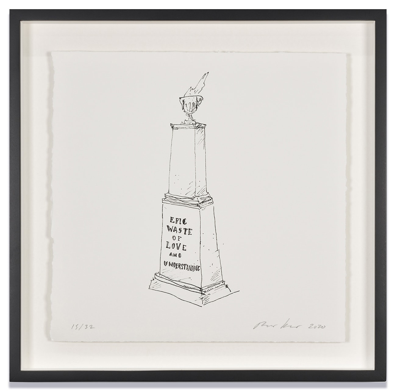 Ragnar Kjartansson Untitled (provisional), 2020 Silkscreen 300 gr cotton paper 25 x 25 cm Framed 31.9 x 32.4 x 4...