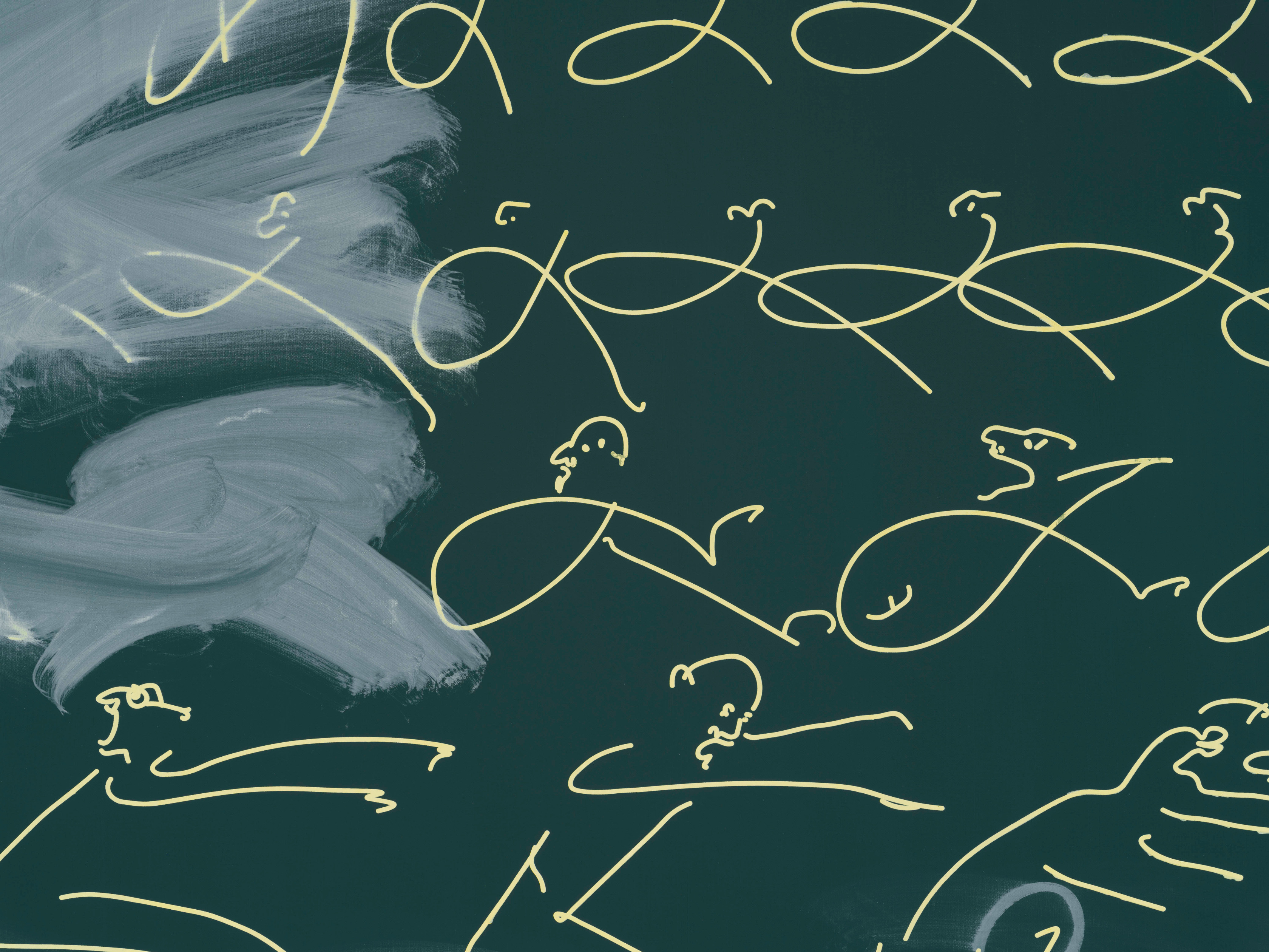 Tala Madani, Blackboard (Wiped), 2024