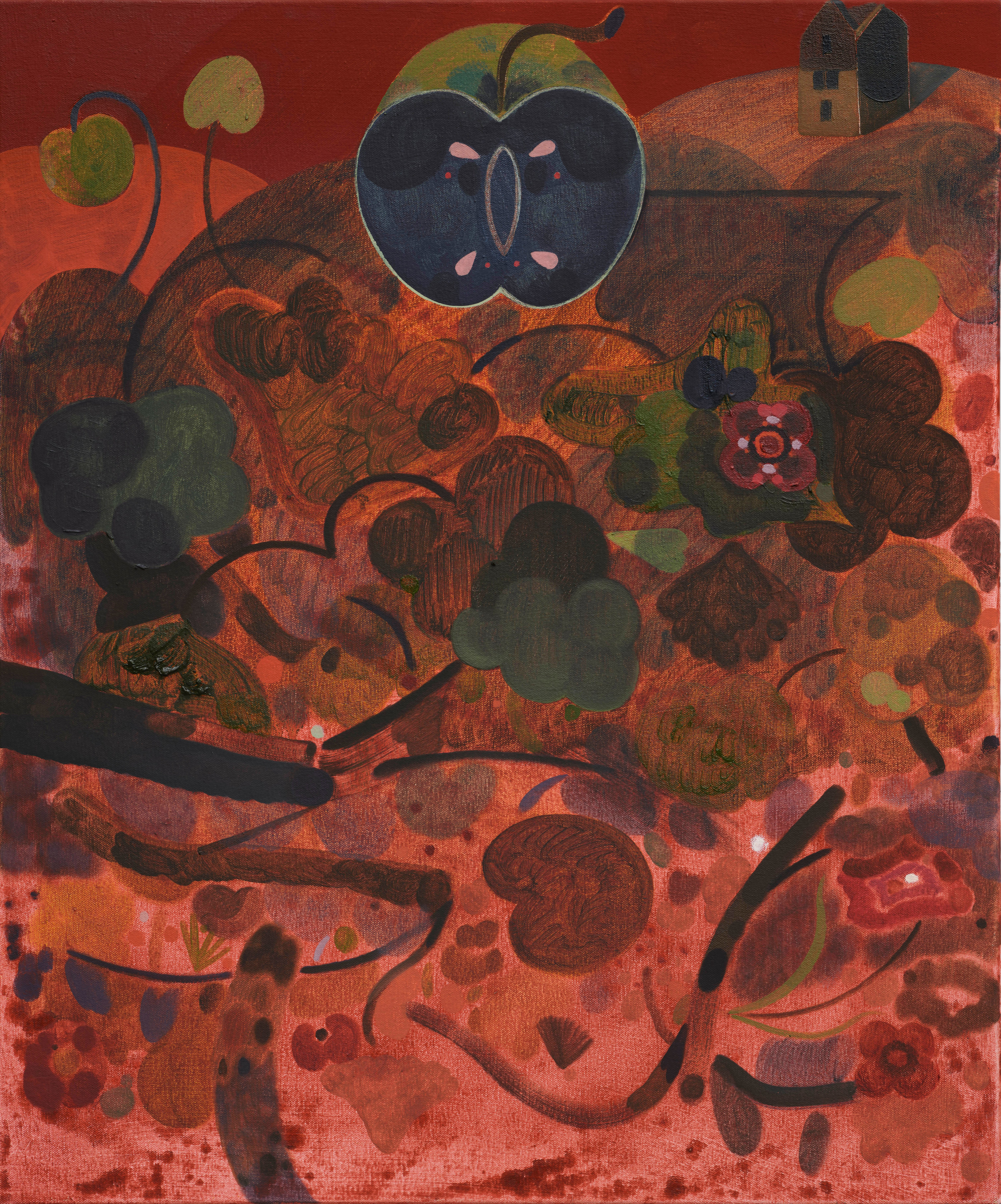 James Owens An Apple a Day Keeps the Doctor Away2025 Oil on canvas 60 x 50 cm 23 5/8 x...