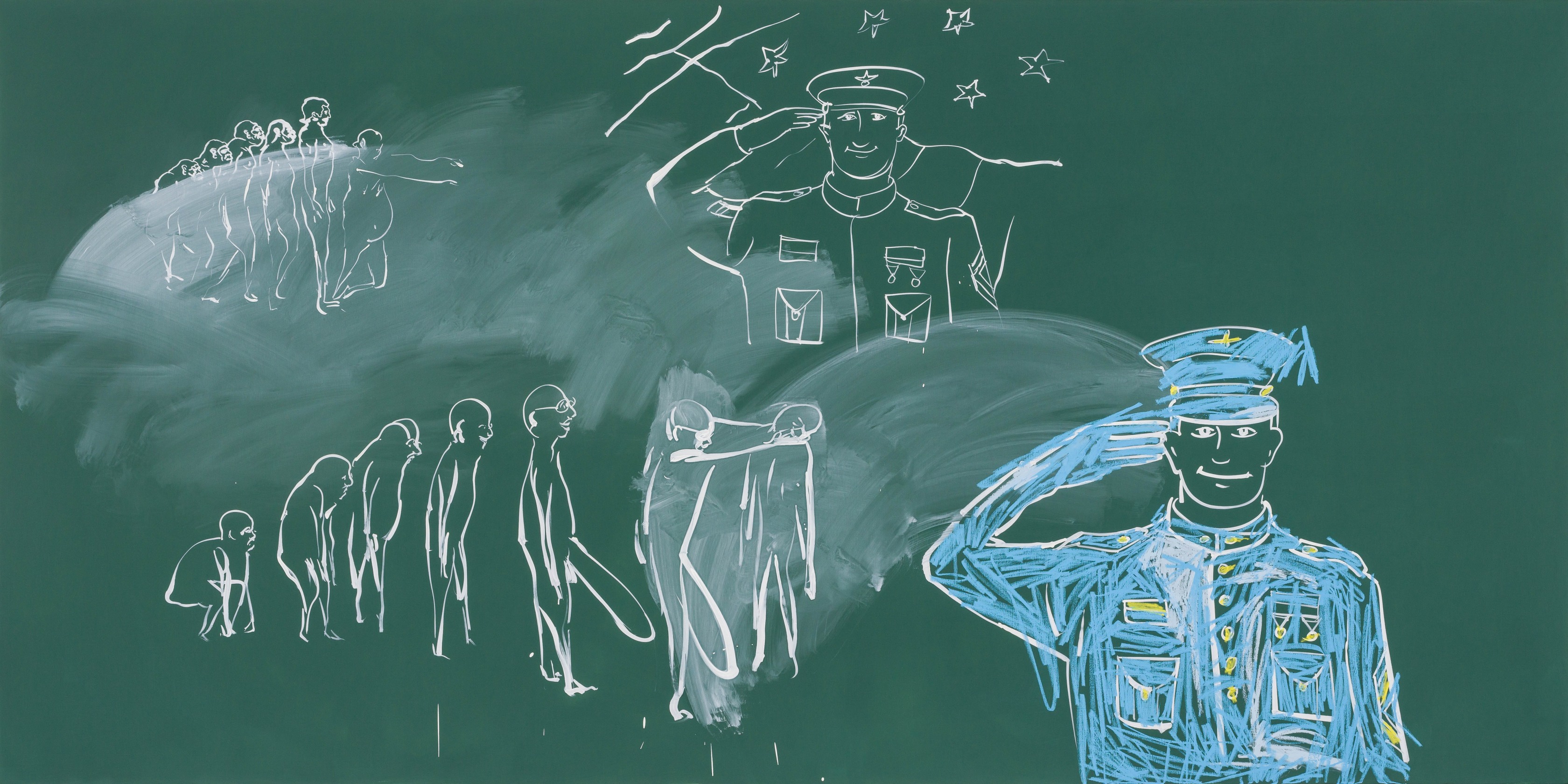 Tala Madani, Blackboard (Vertical Gestures), 2021