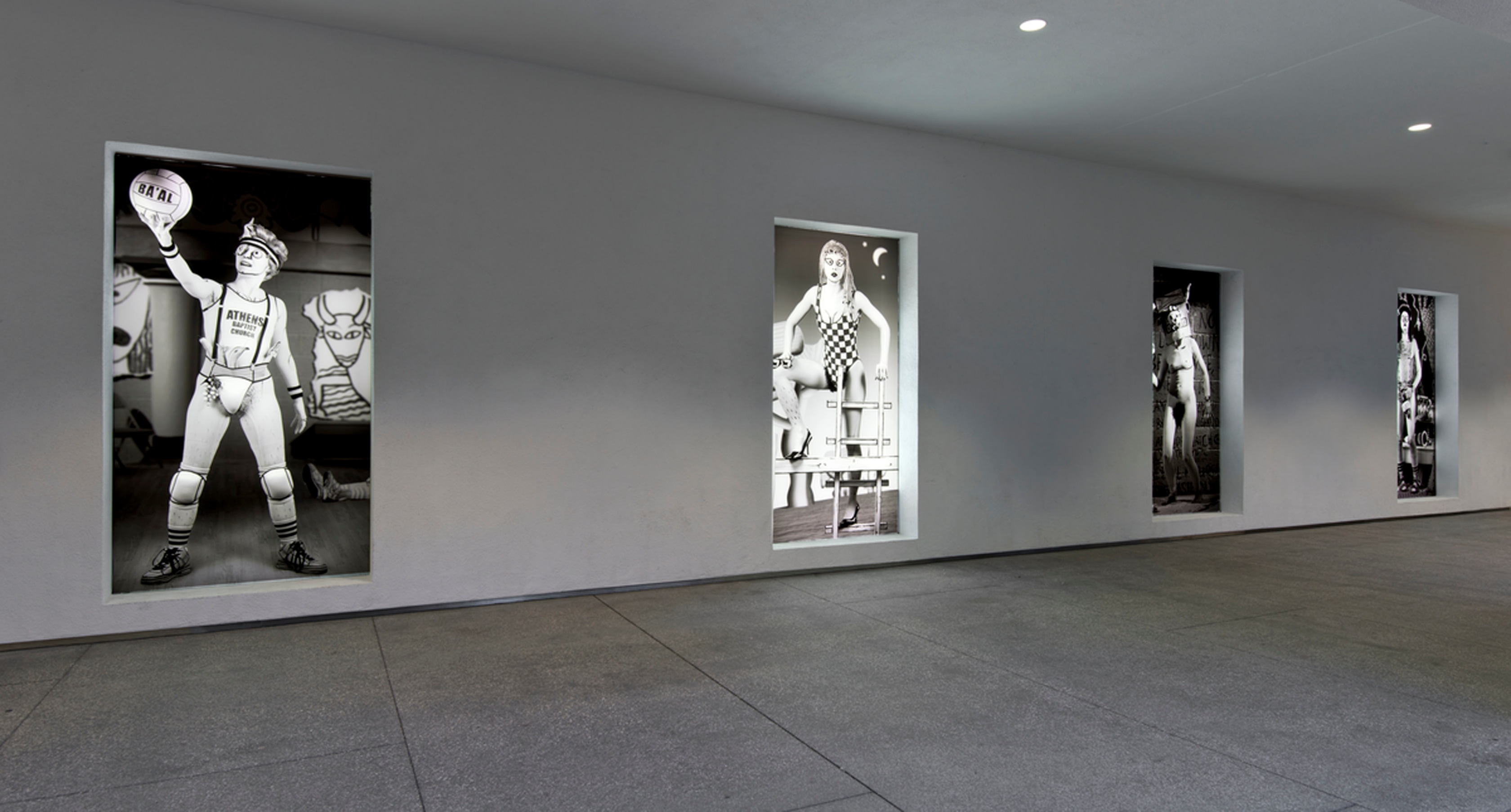 Mary Reid Kelley and Patrick Kelley Priapus with Baal2020 Backlit photographic print 190 x 98 x 5 cm 74 3/4...