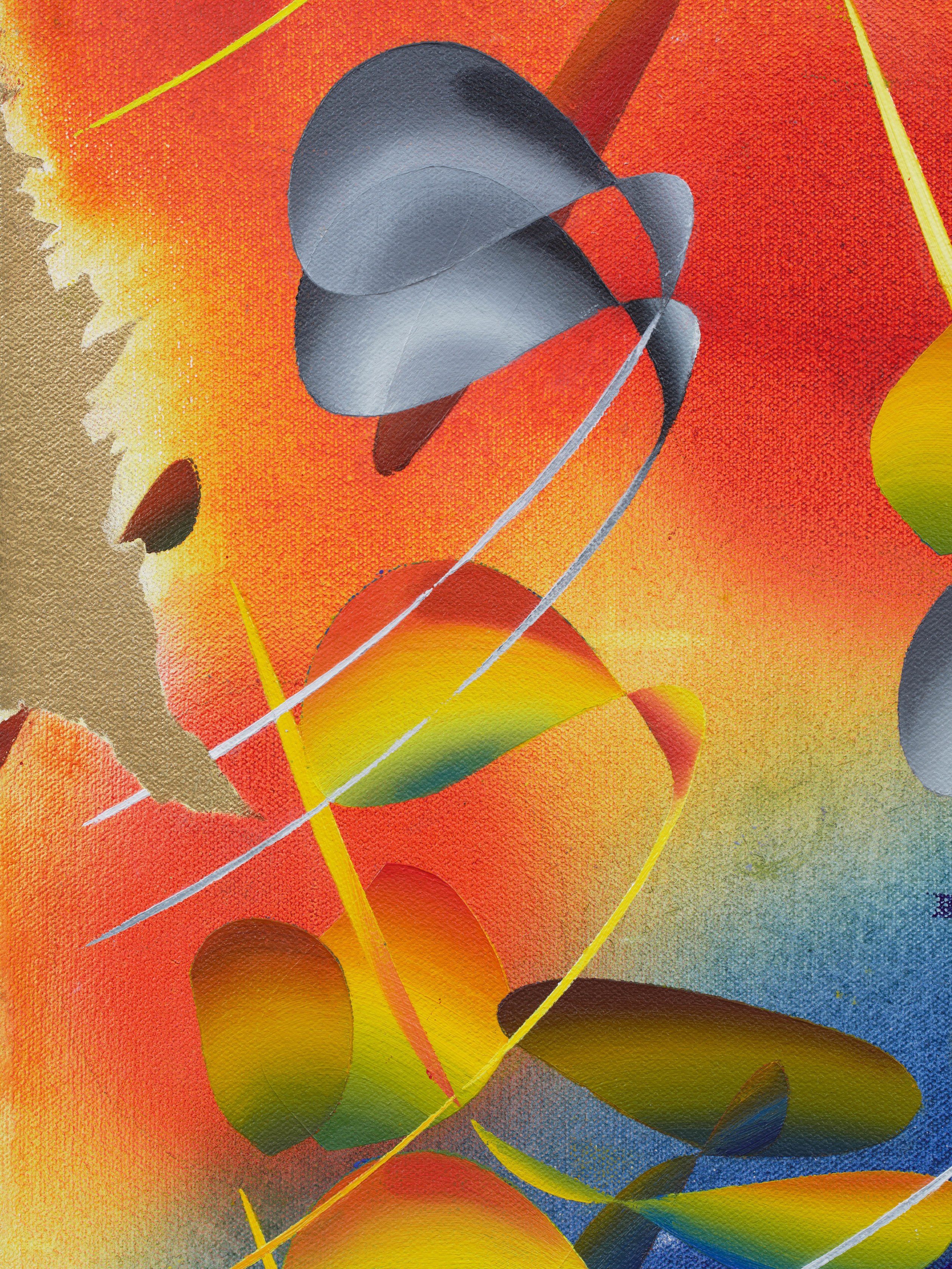 Vivien Zhang Outer Zone2024 Acrylic, oil and spray paint on canvas 55.9 x 50.8 cm 22 x 20 in