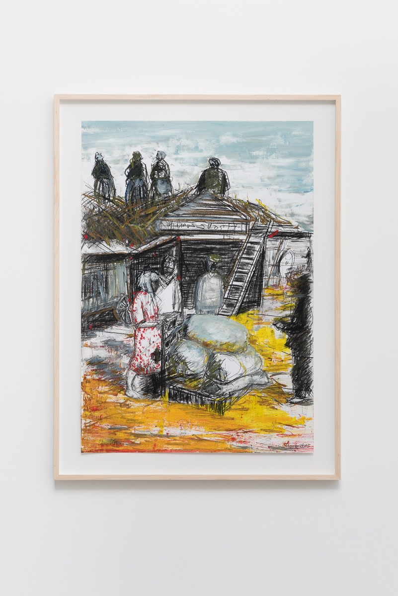 Sabine Moritz Korn (Grain)2015 Charcoal, oil crayon and oil on paper 63 x 44 cm