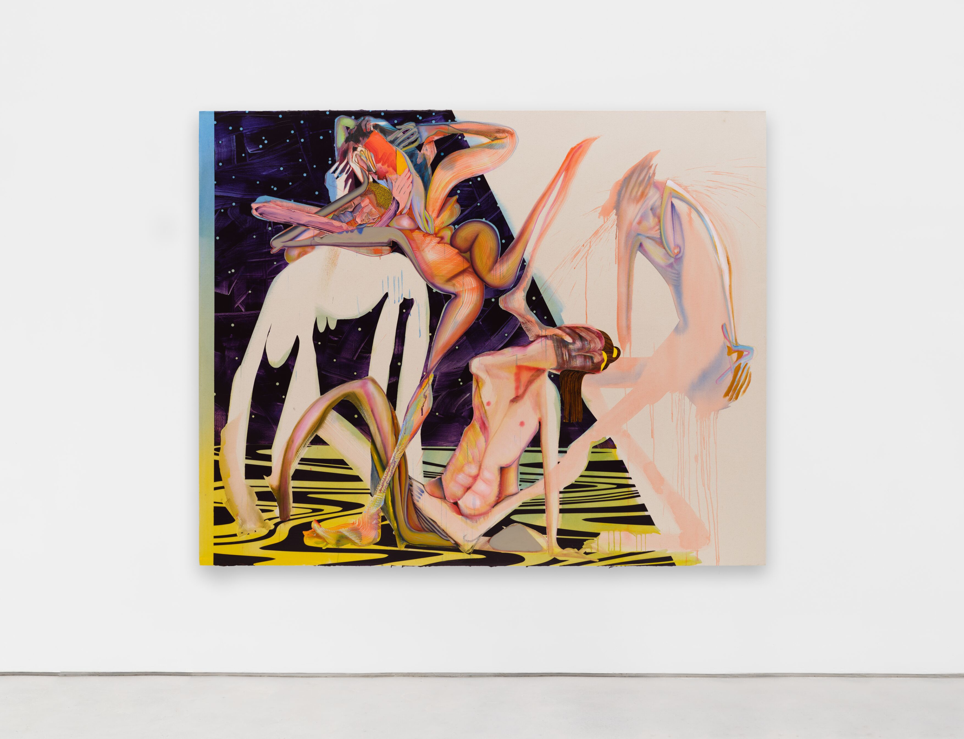 Christina Quarles Slick2022 Acrylic on canvas 195.6 x 243.8 x 5.1 cm 77 x 96 x 2 in