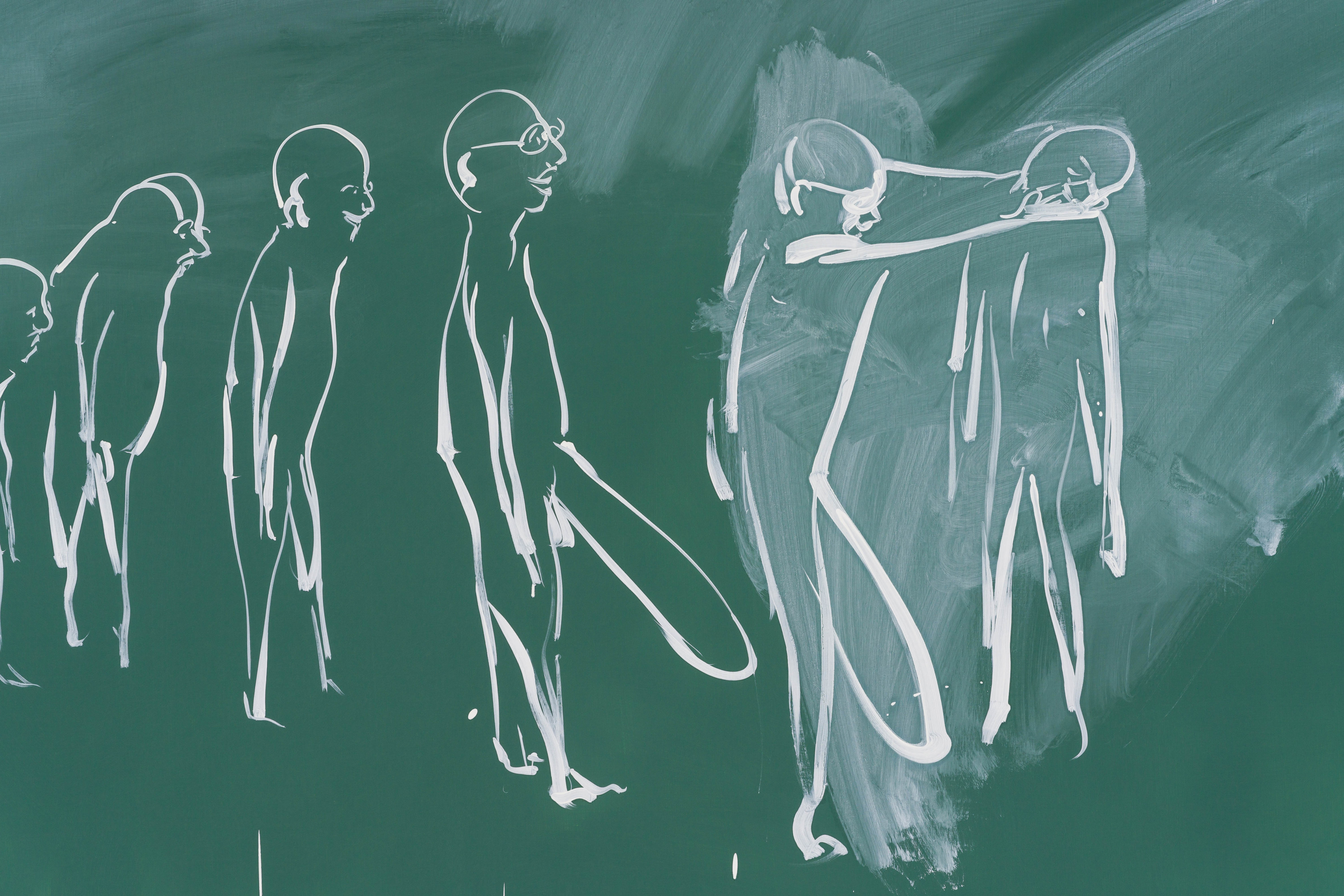 Tala Madani, Blackboard (Vertical Gestures), 2021