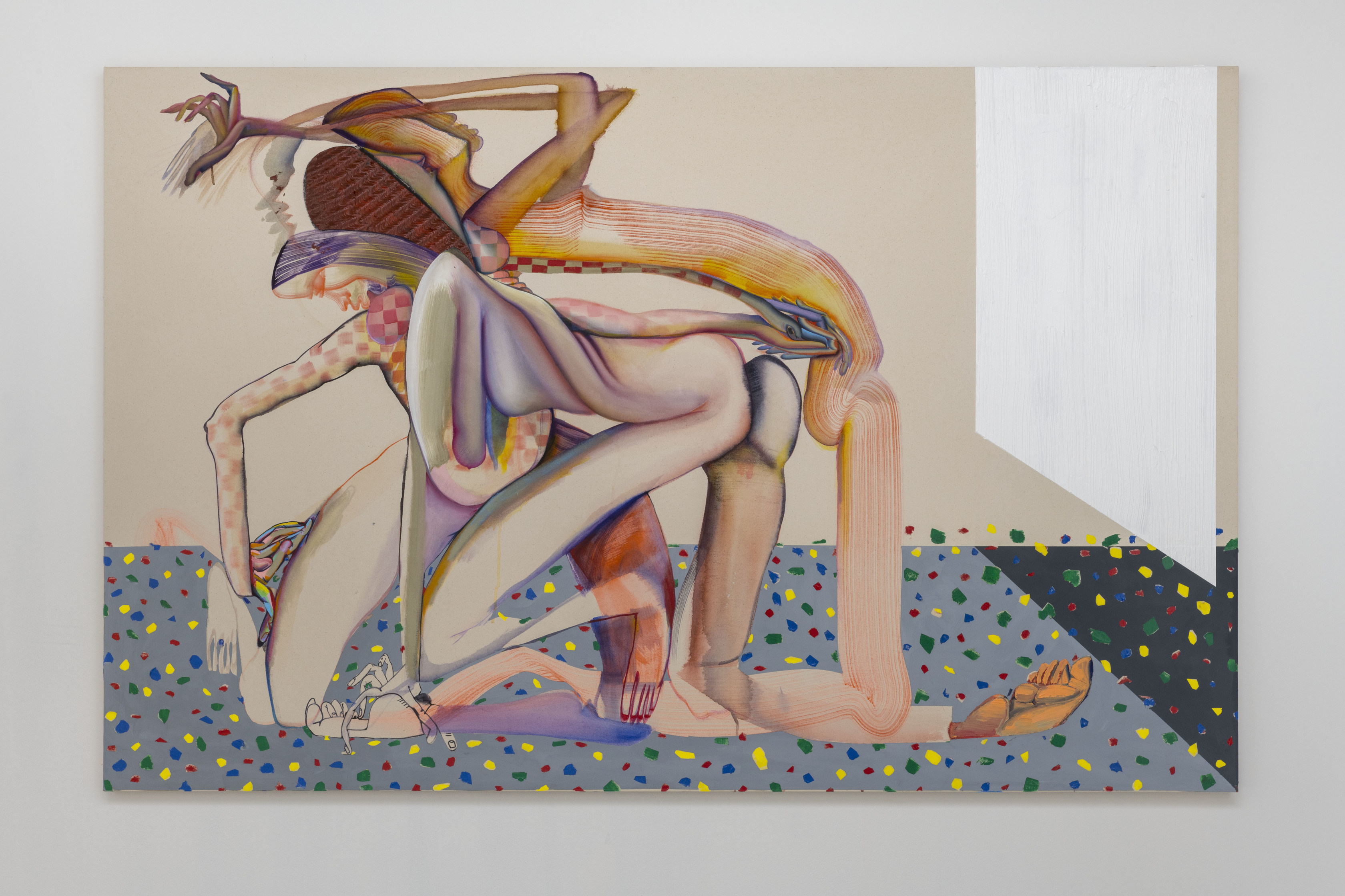 Christina Quarles Yew Brought it Up2018 Acrylic on Canvas 139.7 x 218.4 cm 55 x 86 in