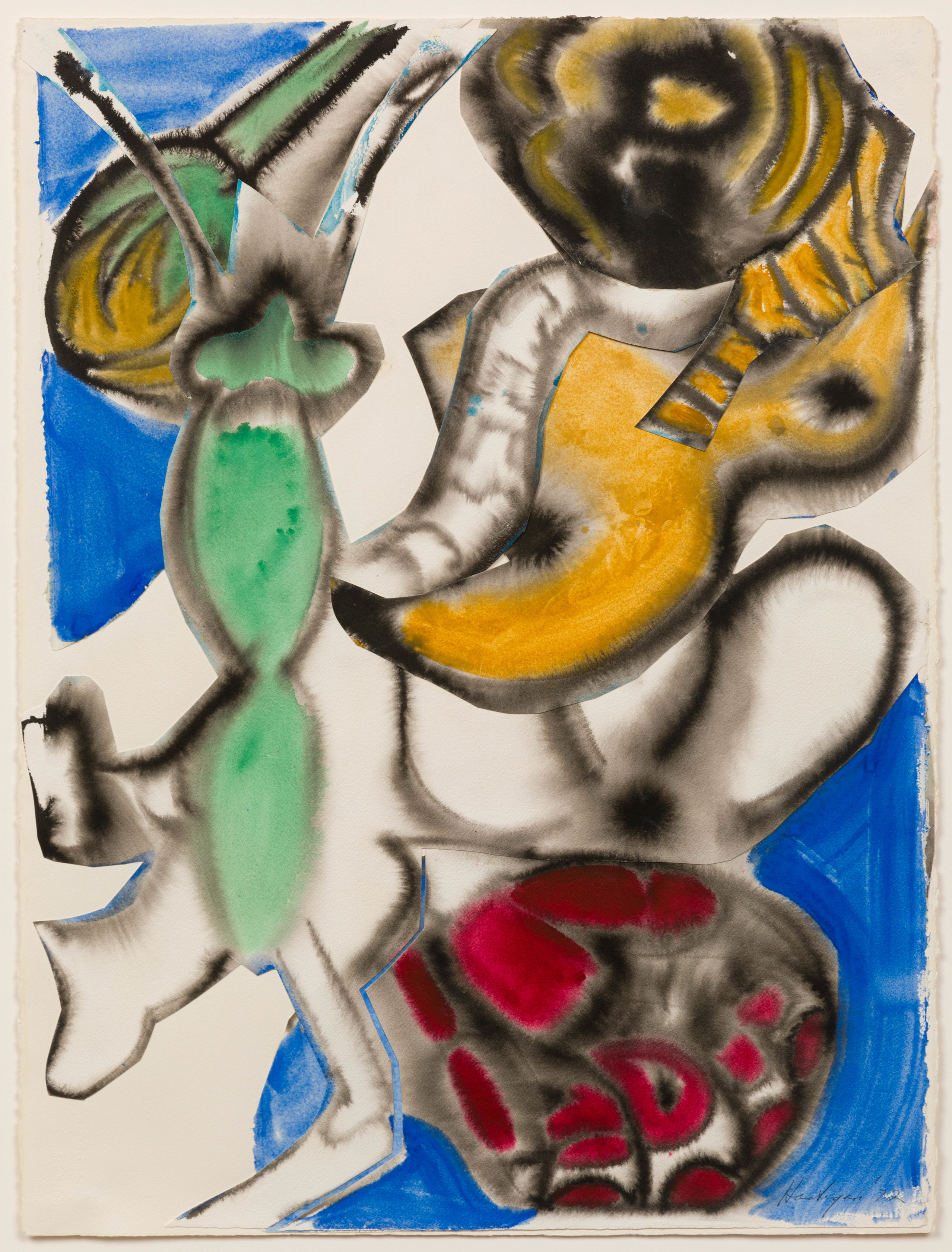 Grace Hartigan Tide Pool1972 Watercolor and shaped paper collage 76.2 x 57.1 cm 30 x 22 1/2 in