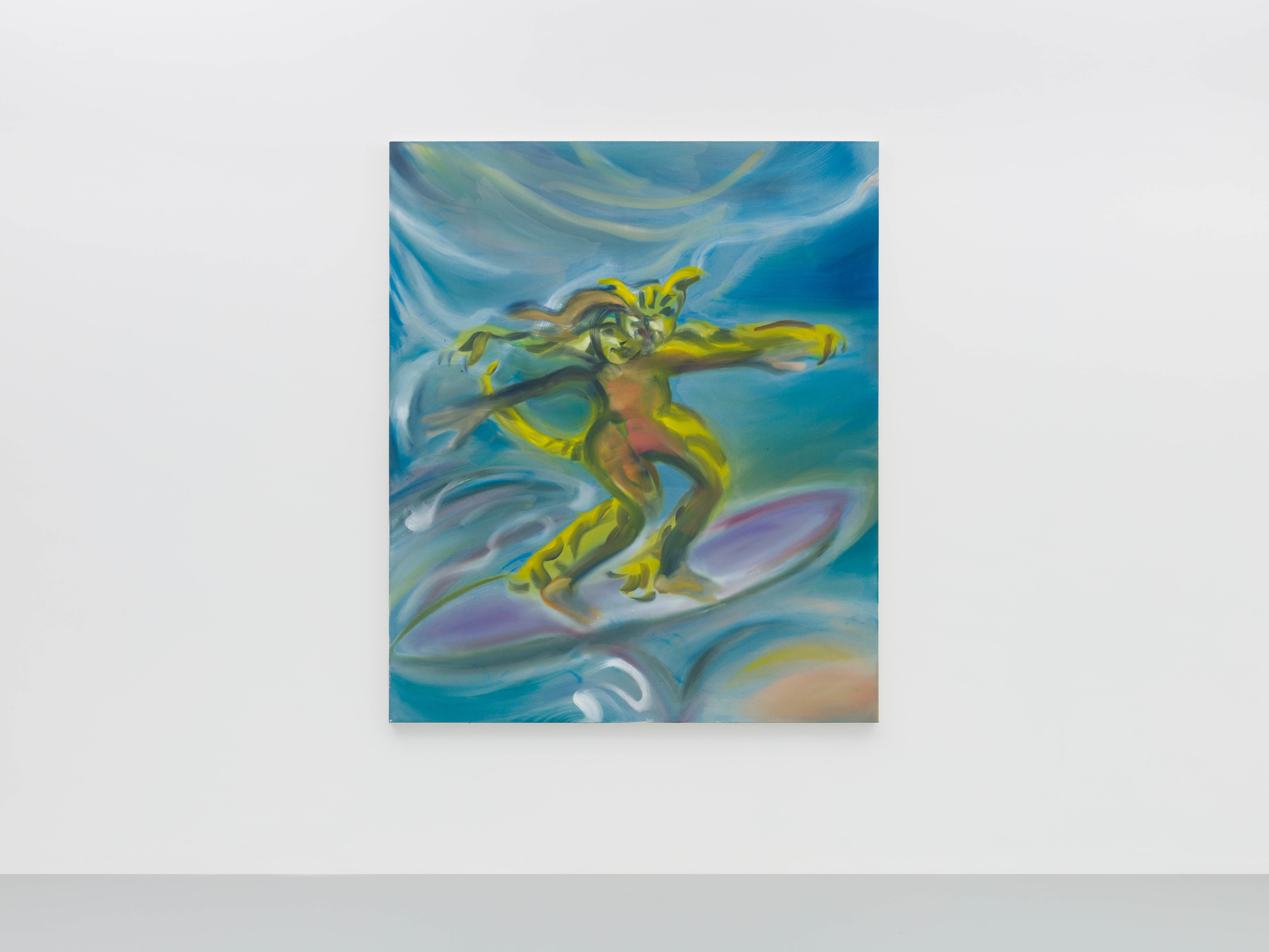 Sophie von Hellermann Surfing with Tiger2022 Acrylic on canvas 190 x 160 cm 74 3/4 x 63 in