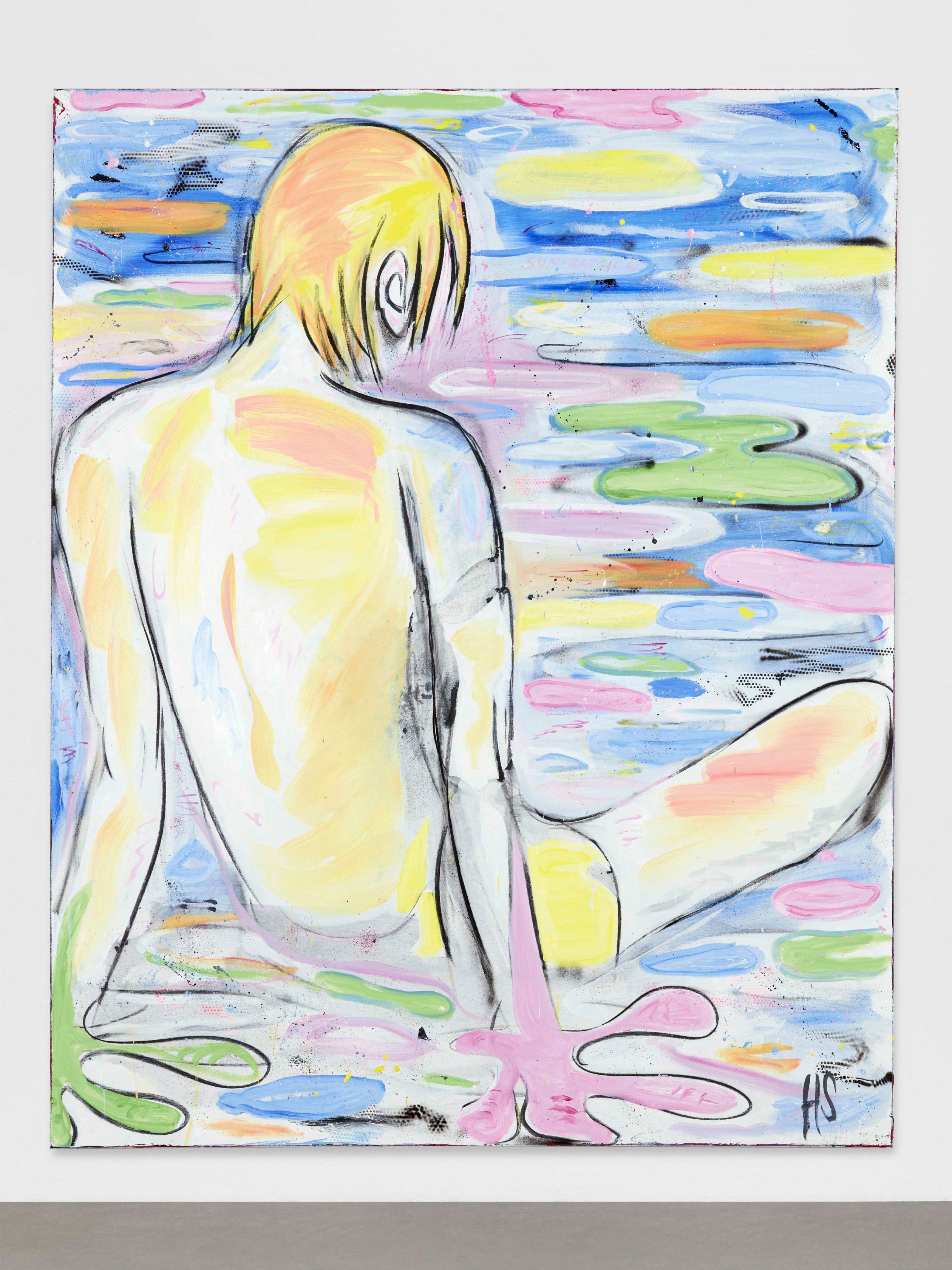 Henning Strassburger Big Sunbather Alphakenny2023 Oil on canvas 250 x 200 cm 98 3/8 x 78 3/4 in