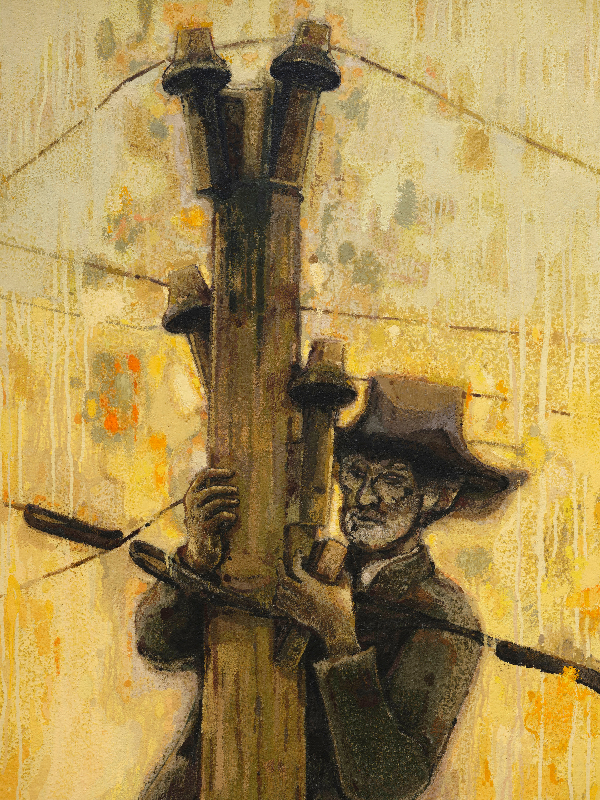 Sedrick Chisom, He was Deceived into Believing that He was Him, Scaling a Telegraph Pole, Fleeing from Igneous Rock, 2025
