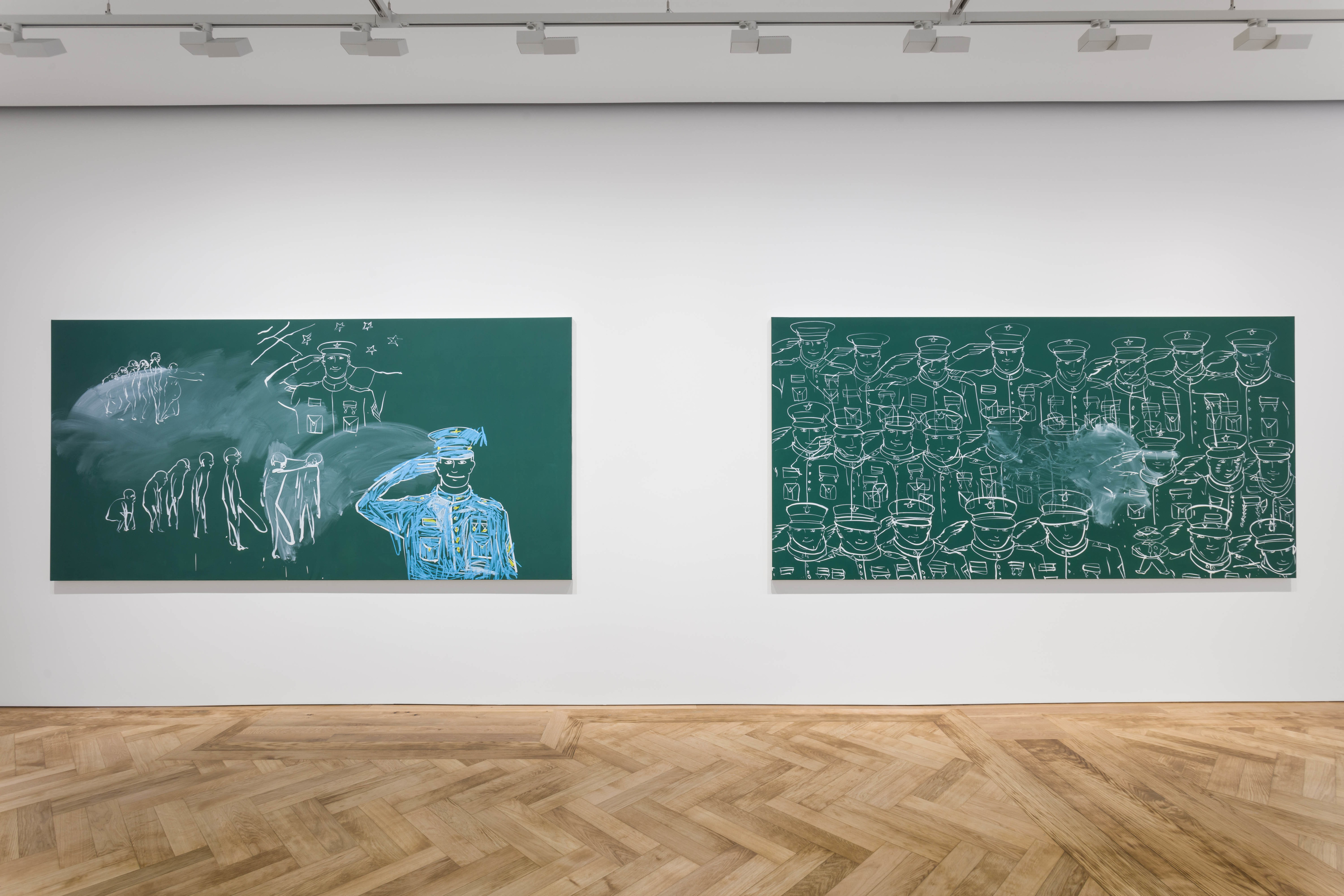 Tala Madani, Blackboard (Vertical Gestures), 2021