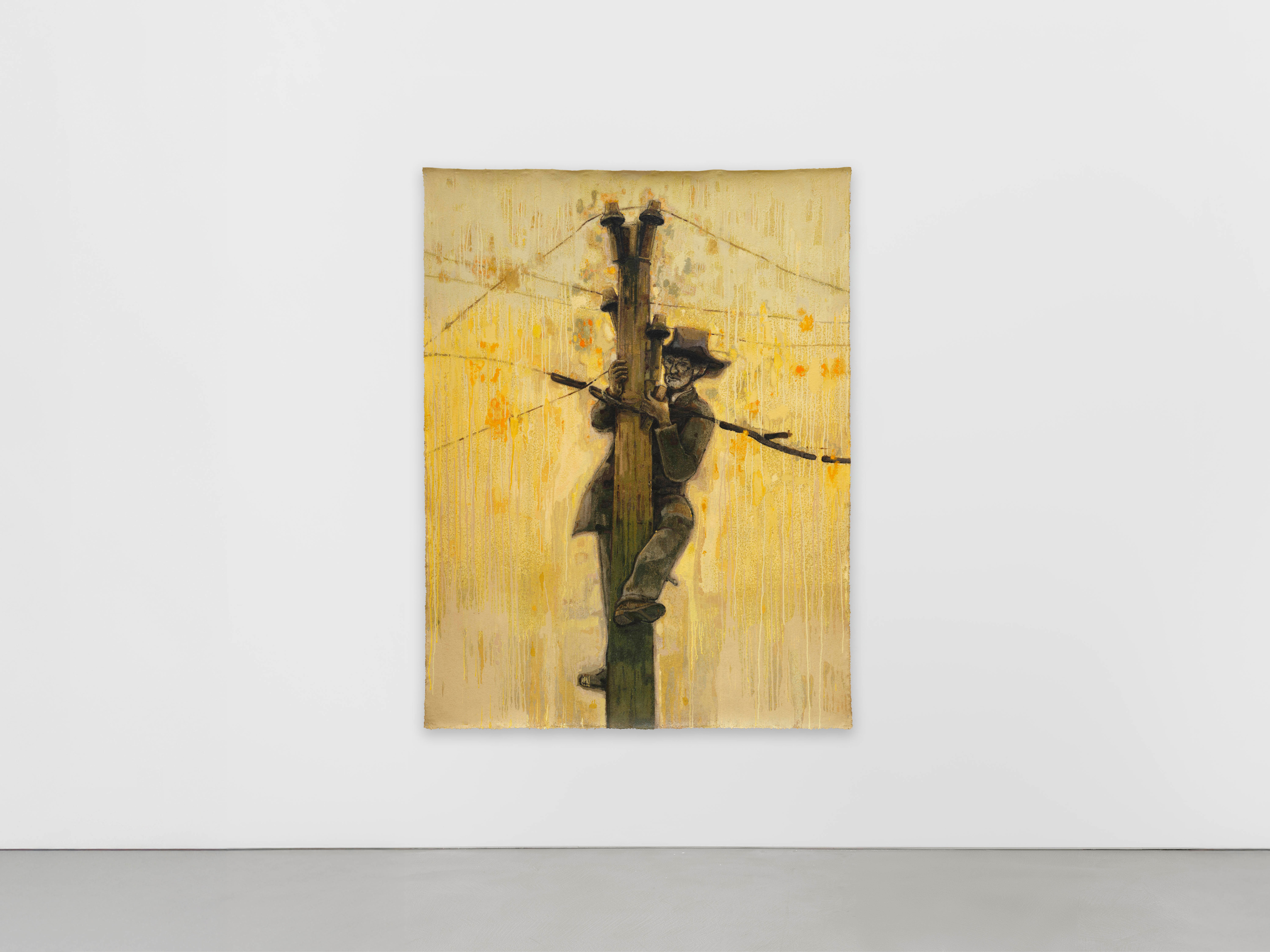 Sedrick Chisom, He was Deceived into Believing that He was Him, Scaling a Telegraph Pole, Fleeing from Igneous Rock, 2025