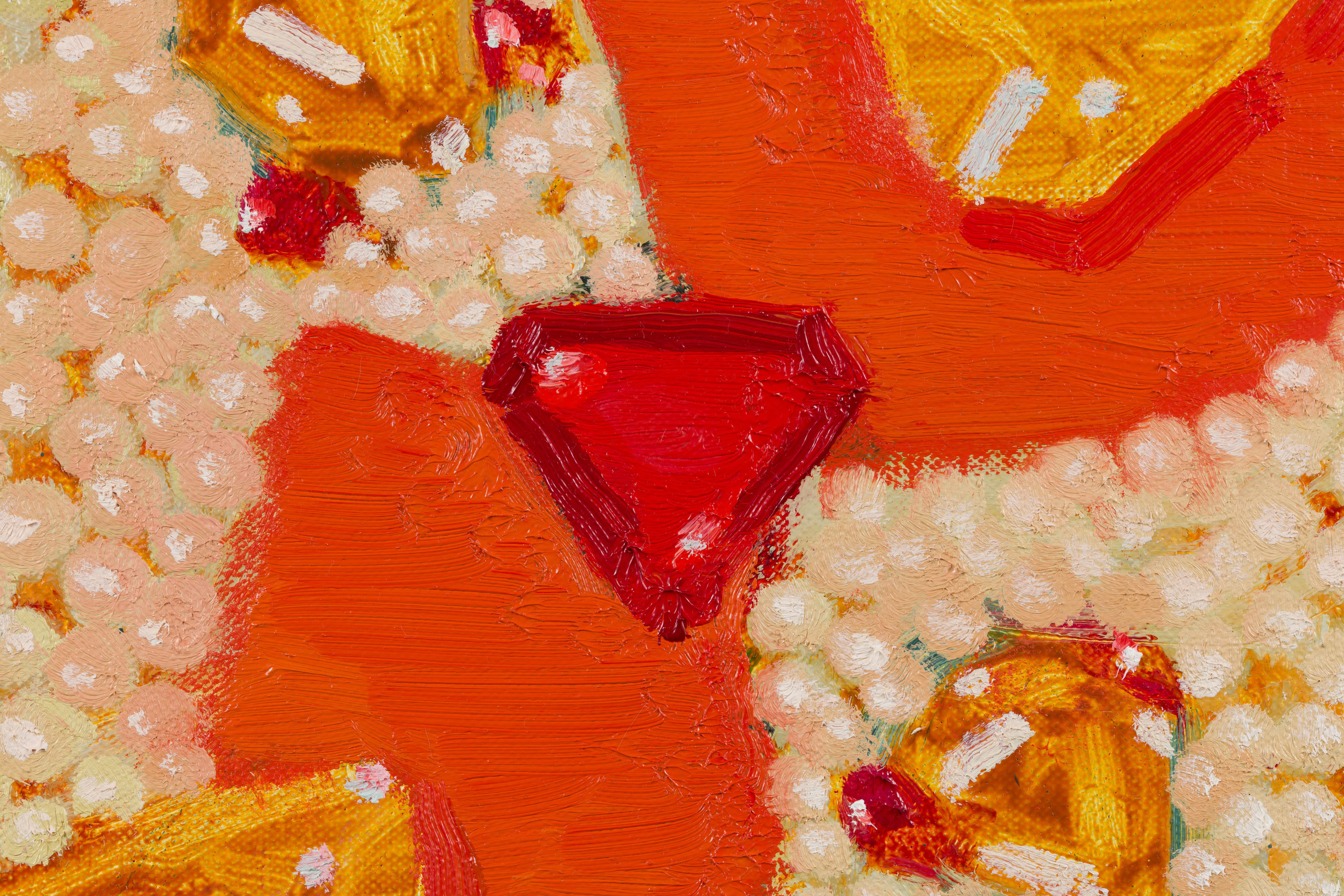 Sofia Mitsola, Serpens, natural saltwater pearls, old pear cut citrines, garnets, fire opals, a magnificent unheated ruby. Origin: Aquamarinia, 2021