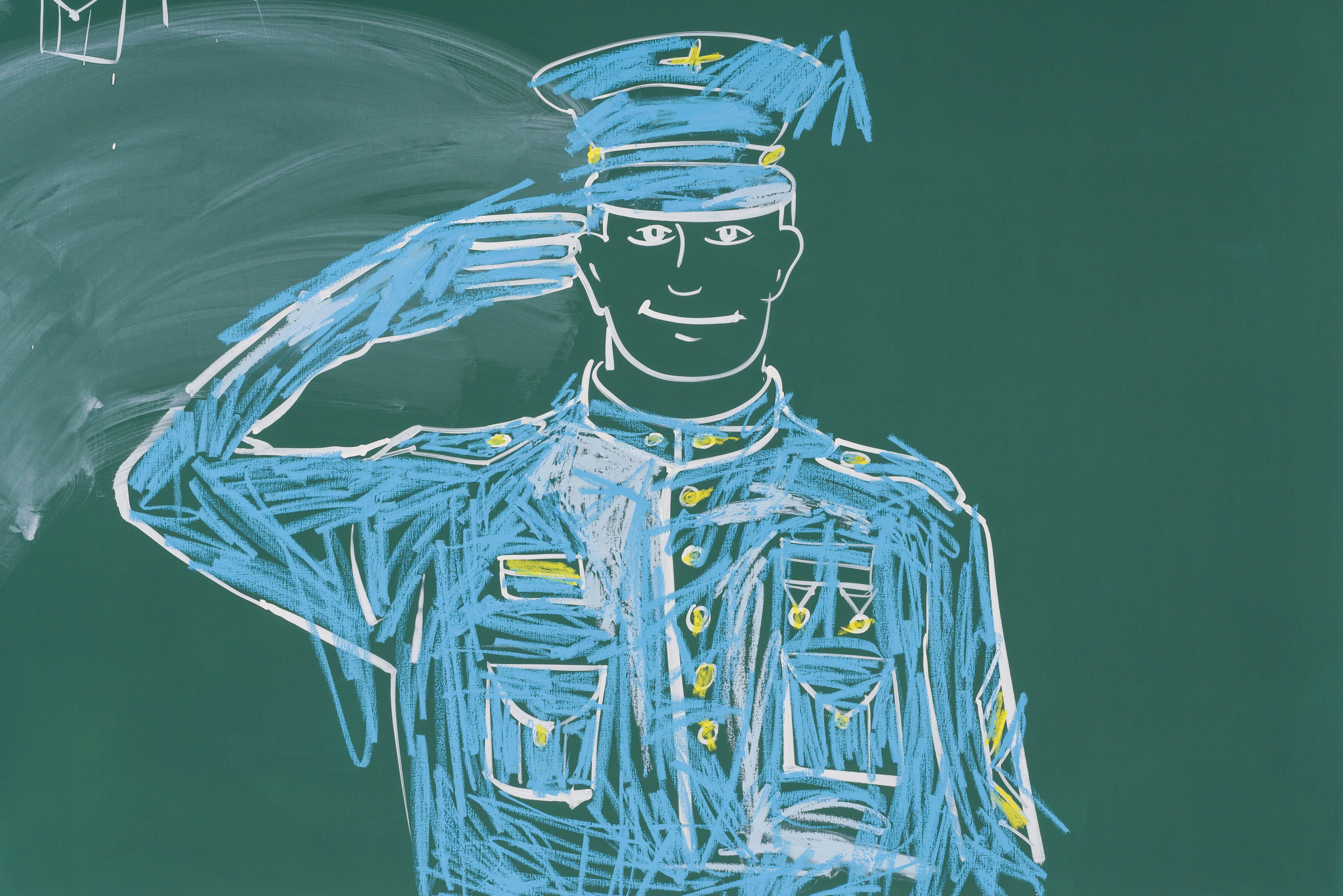 Tala Madani, Blackboard (Vertical Gestures), 2021