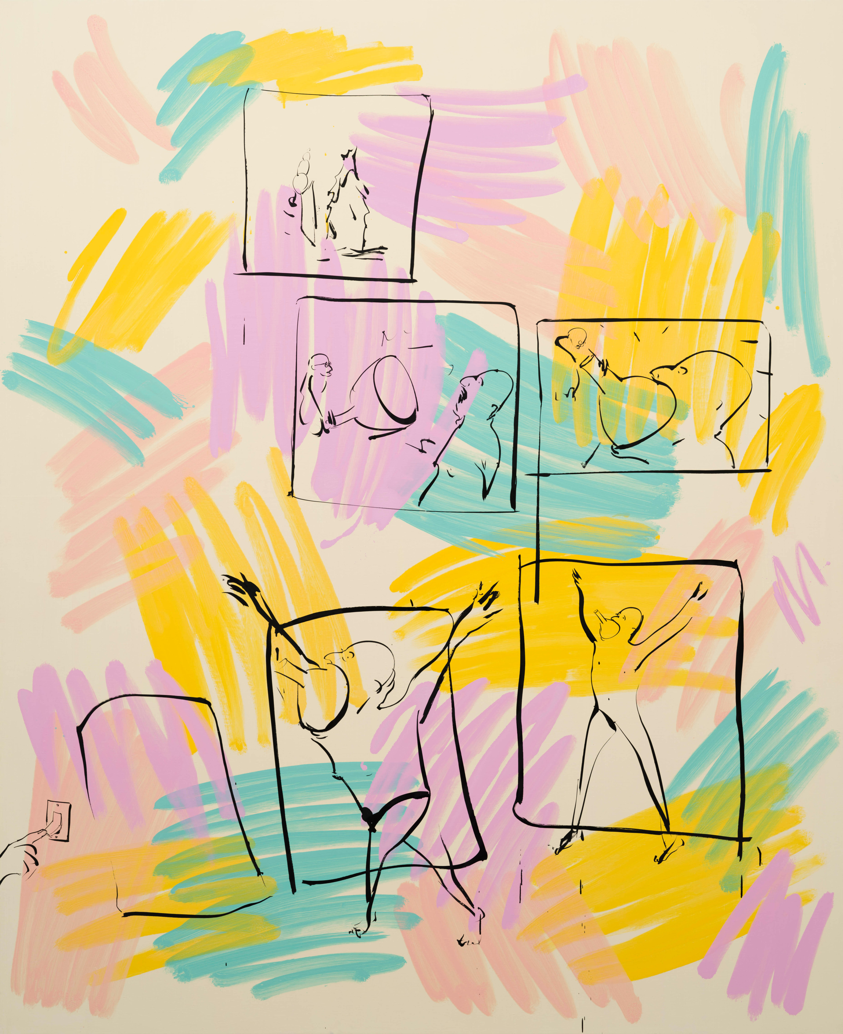 Tala Madani The Light Show2022 Oil on linen 250 x 203.2 x 3.2 cm 98 3/8 x 80 x 1...