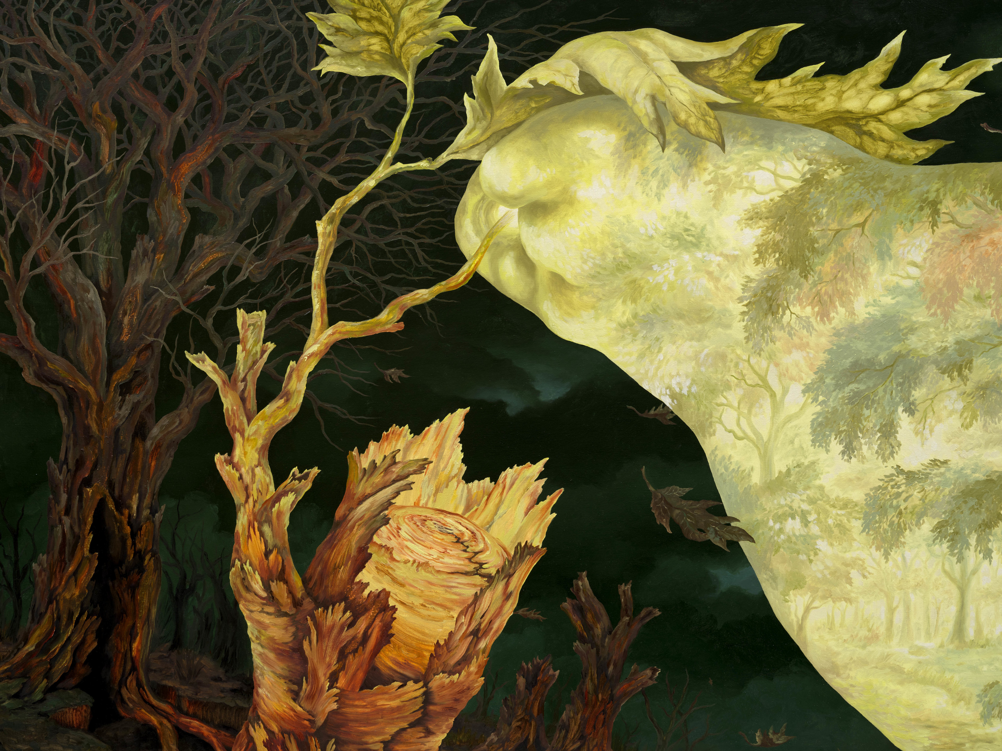 Kat Lyons Century Bloom2024 Oil on canvas 121.9 x 5.1 x 182.9 cm 48 x 2 x 72 in