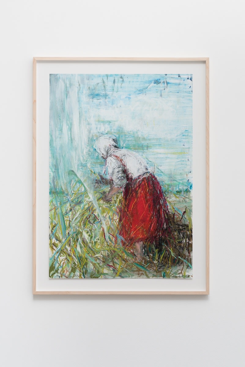 Sabine Moritz Auf dem Feld II (On The Field II)2015 Charcoal, oil crayon and oil on paper 63 x 44...