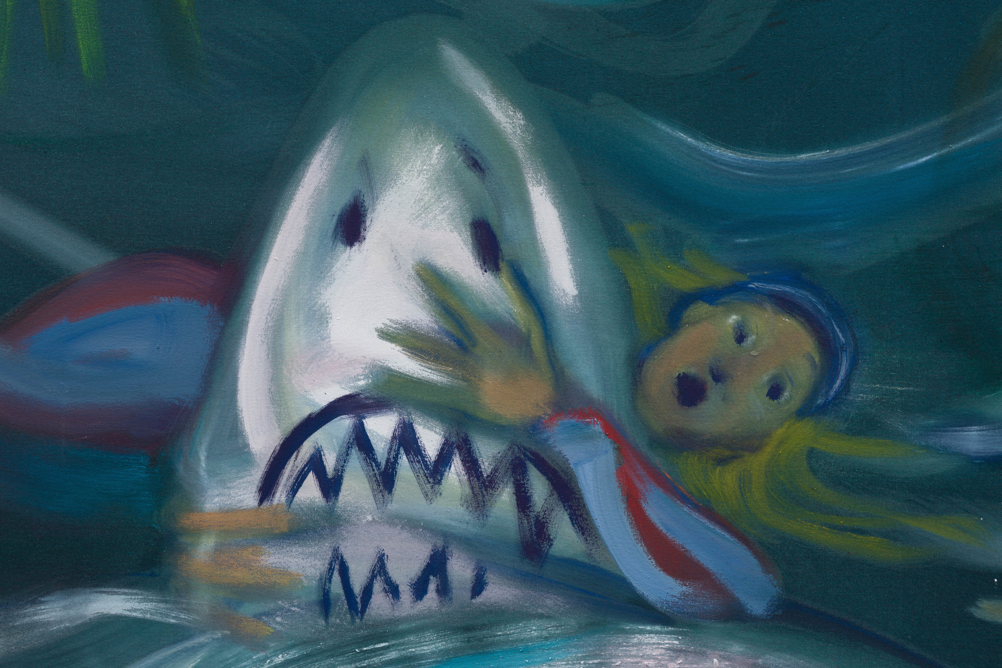 Sophie von Hellermann Shark on Board2022 Acrylic on canvas 180 x 230 cm 70 7/8 x 90 1/2 in