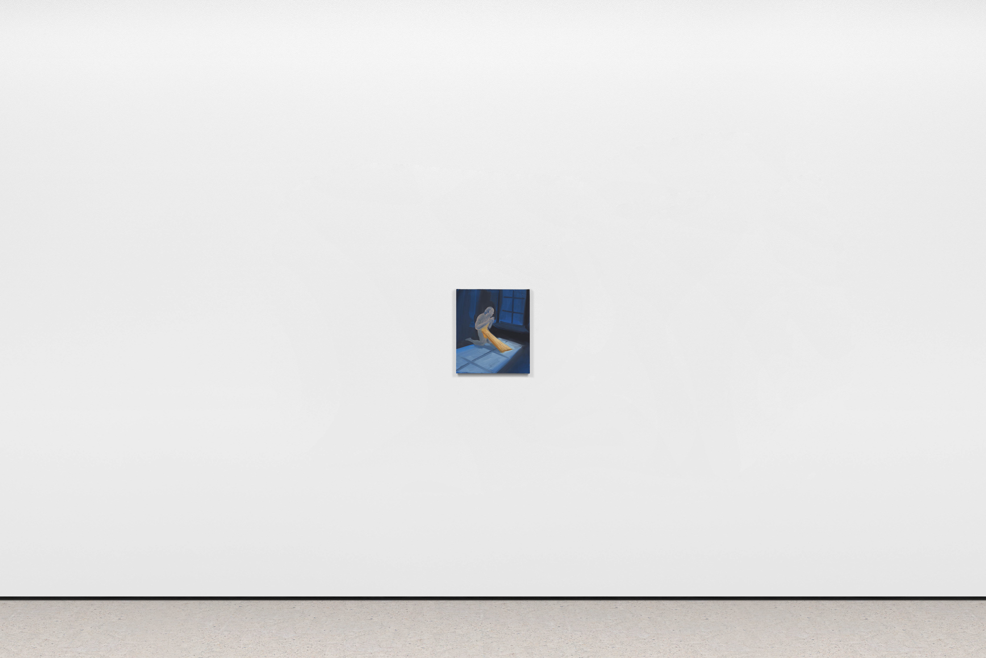 Tala Madani Real Boy and Plank2021 Oil on linen 40.6 x 35.6 x 2.5 cm 16 x 14 x 1...