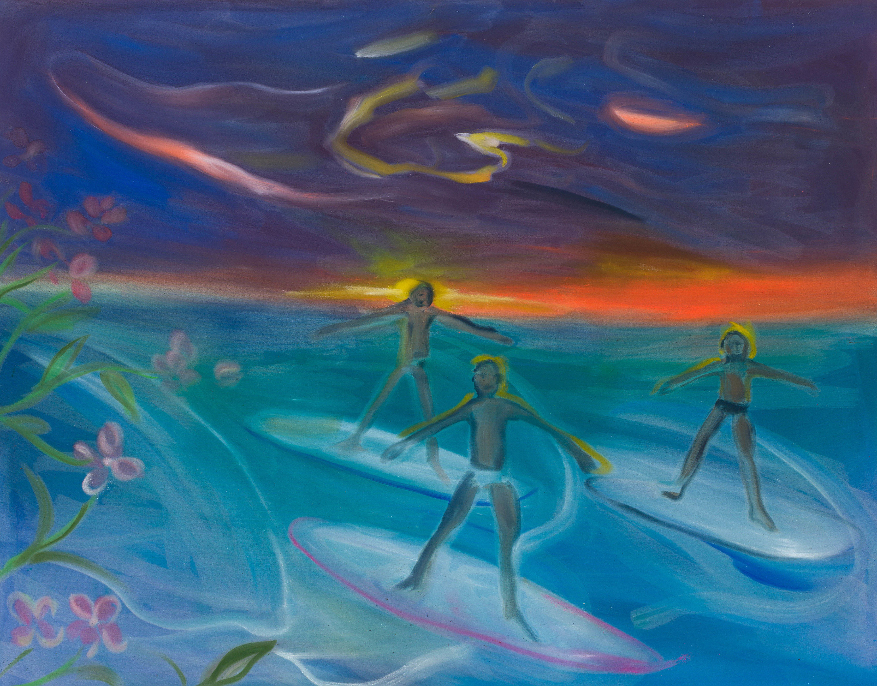 Sophie von Hellermann Surf School2022 Acrylic on canvas 180 x 230 cm 70 7/8 x 90 1/2 in