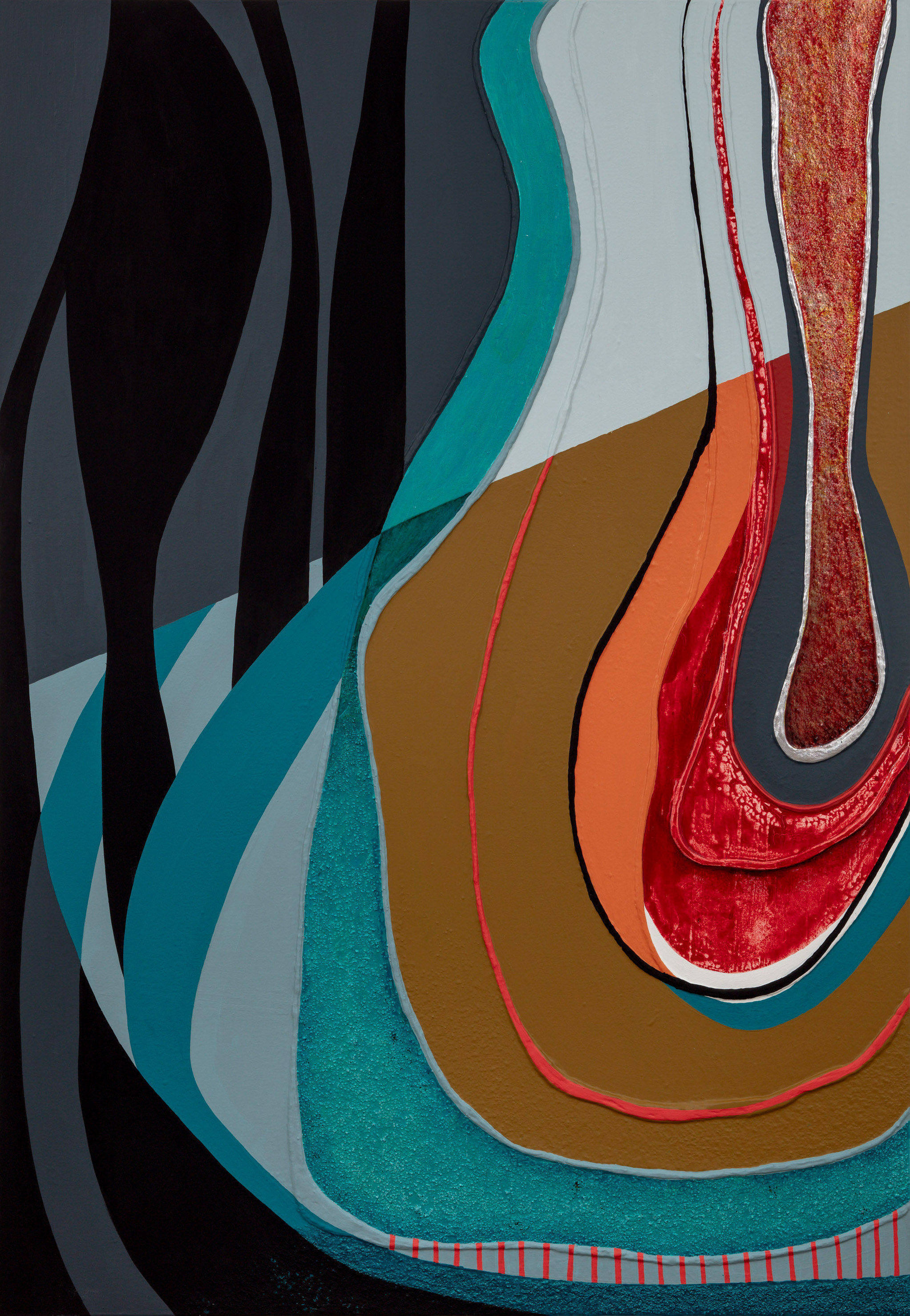 Carrie Moyer Rise and Shine2025 Acrylic, glitter, and pumice on canvas 182.9 x 127 cm 72 x 50 in