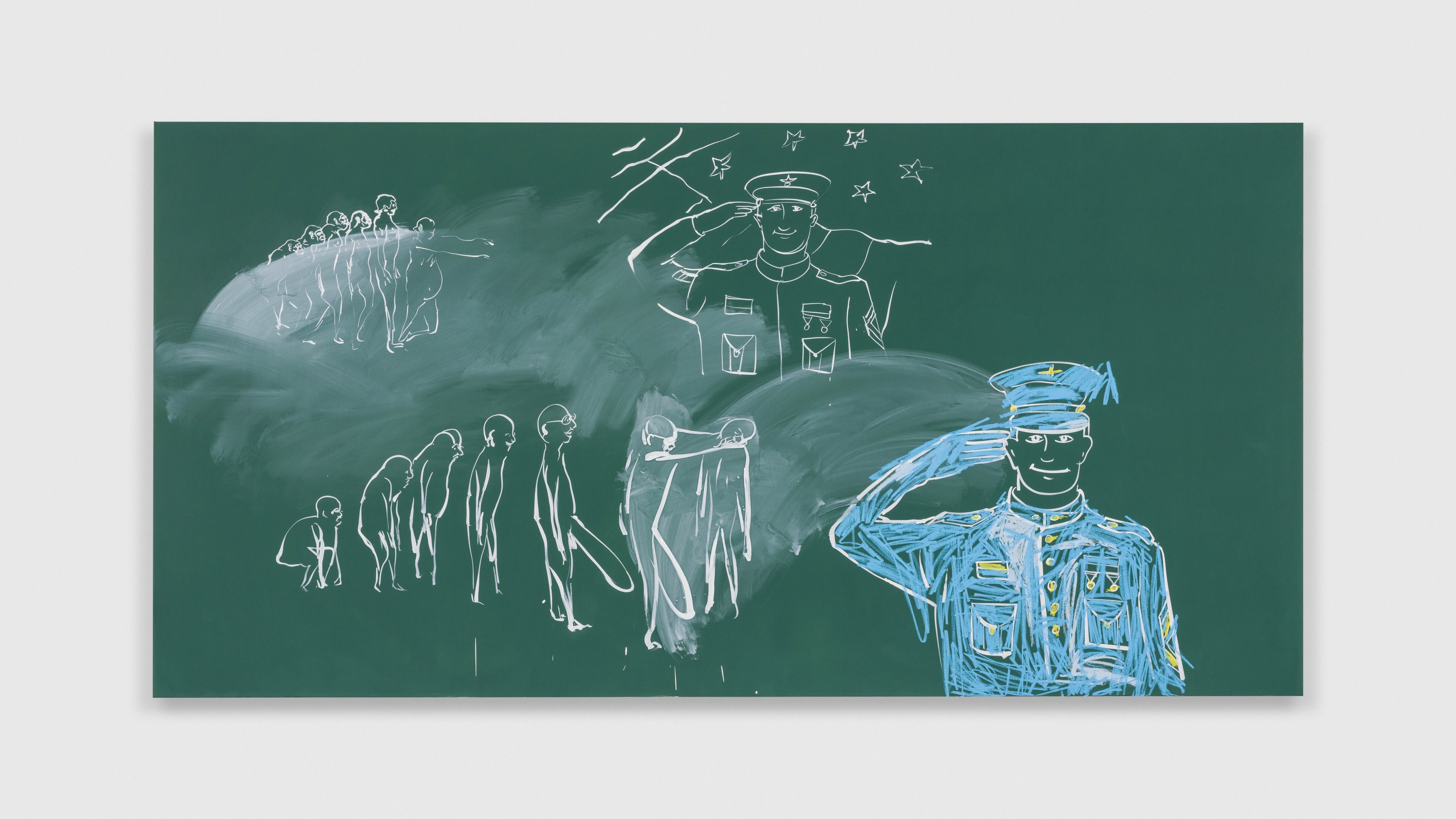 Tala Madani, Blackboard (Vertical Gestures), 2021