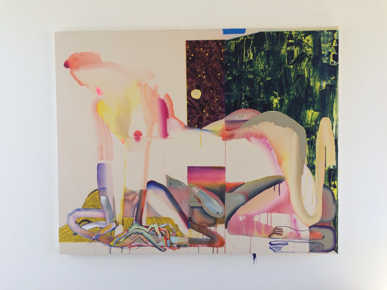 Christina Quarles It's Only Night Twice a Day2018 Acrylic on canvas 121.9 x 152.4 cm 48 x 60 in