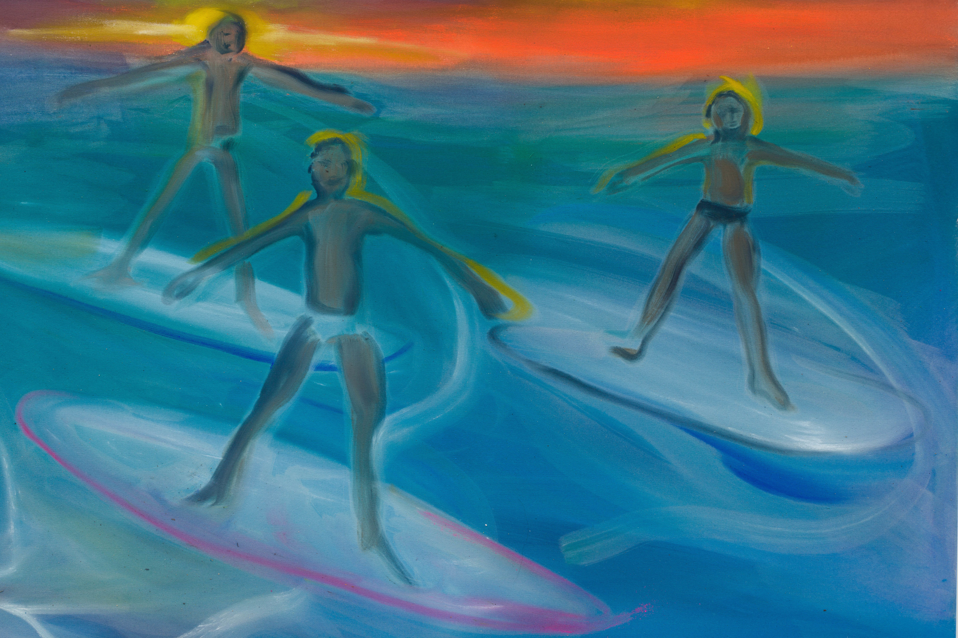 Sophie von Hellermann Surf School2022 Acrylic on canvas 180 x 230 cm 70 7/8 x 90 1/2 in