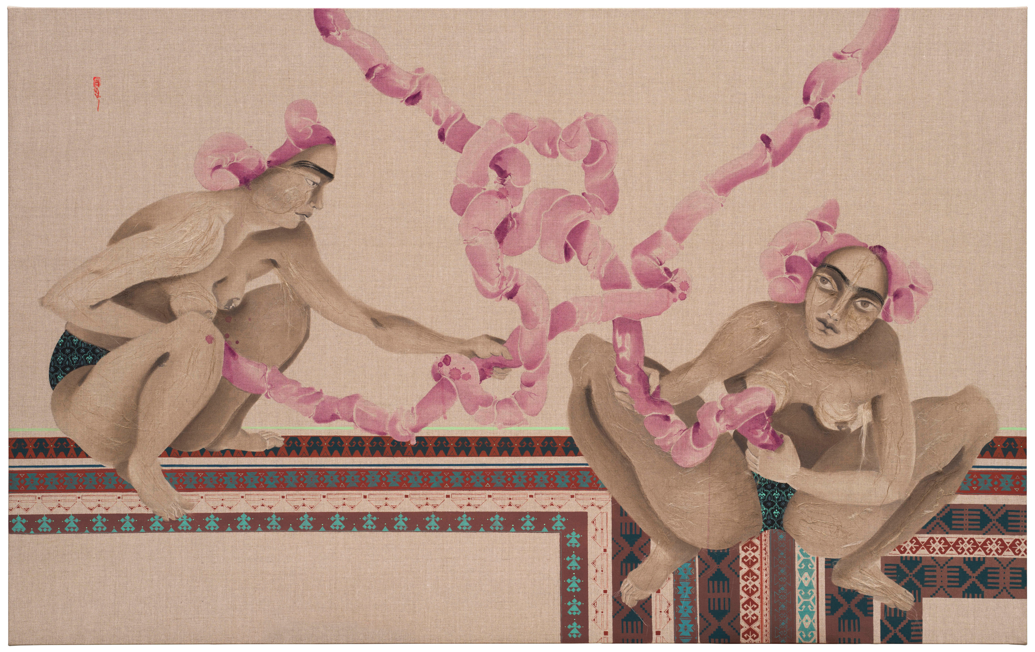 Hayv Kahraman, Flax, torshi and entanglements, 2021