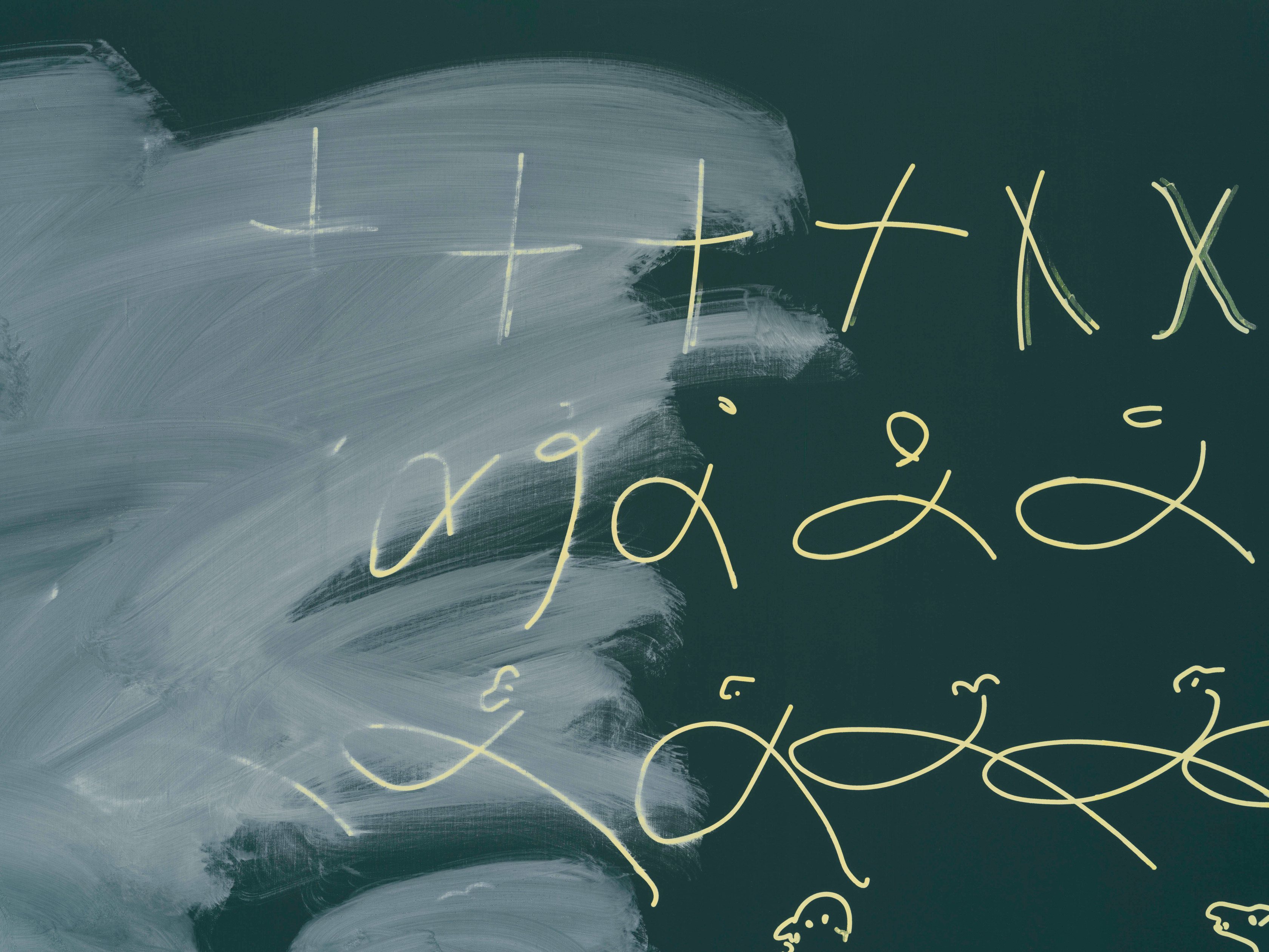 Tala Madani, Blackboard (Wiped), 2024