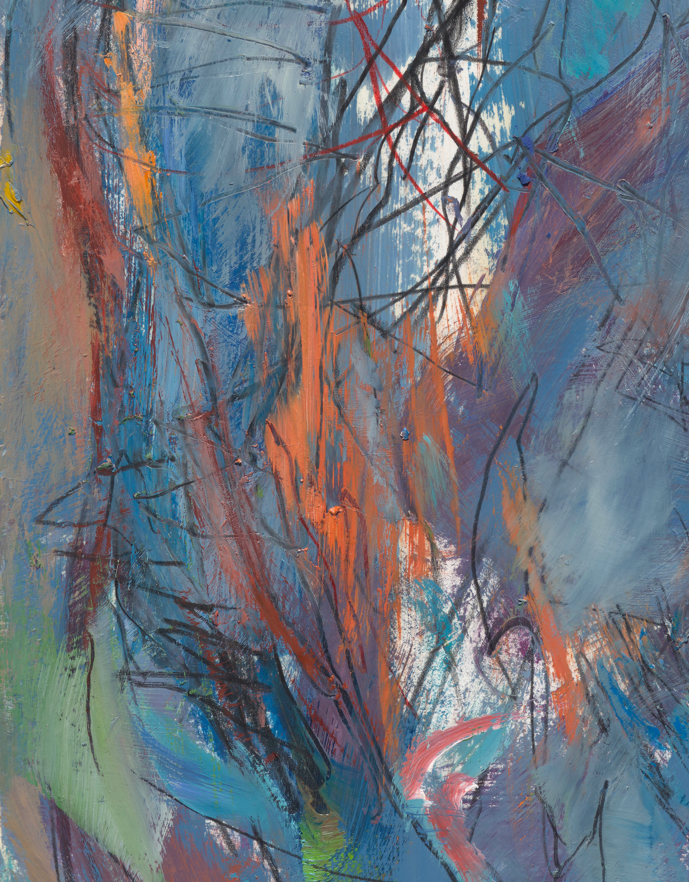 Sabine Moritz Descent IV2024 Crayon and oil on paper Unframed: 38 x 27 cm 15 x 10 5/8 in Framed:...