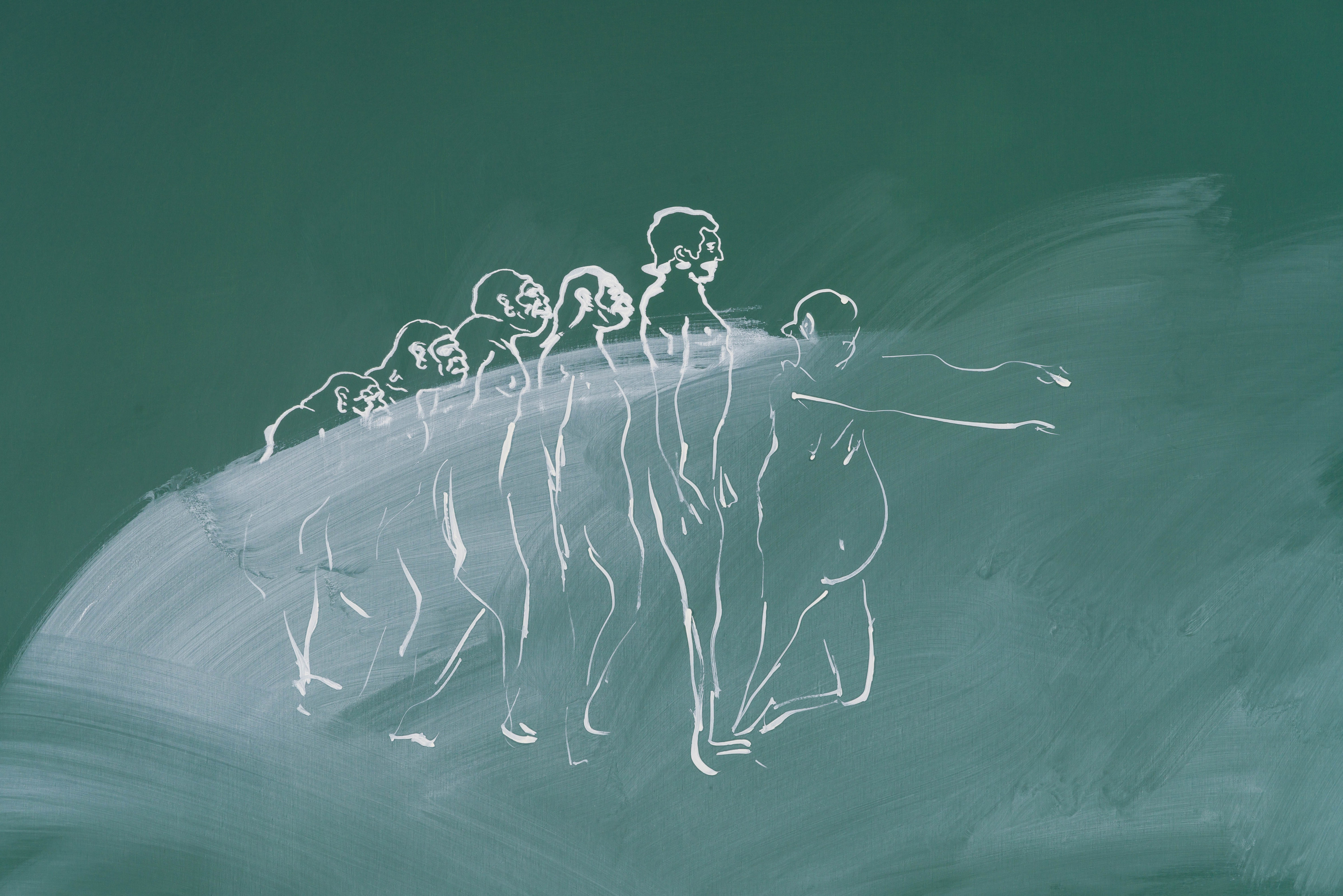 Tala Madani, Blackboard (Vertical Gestures), 2021