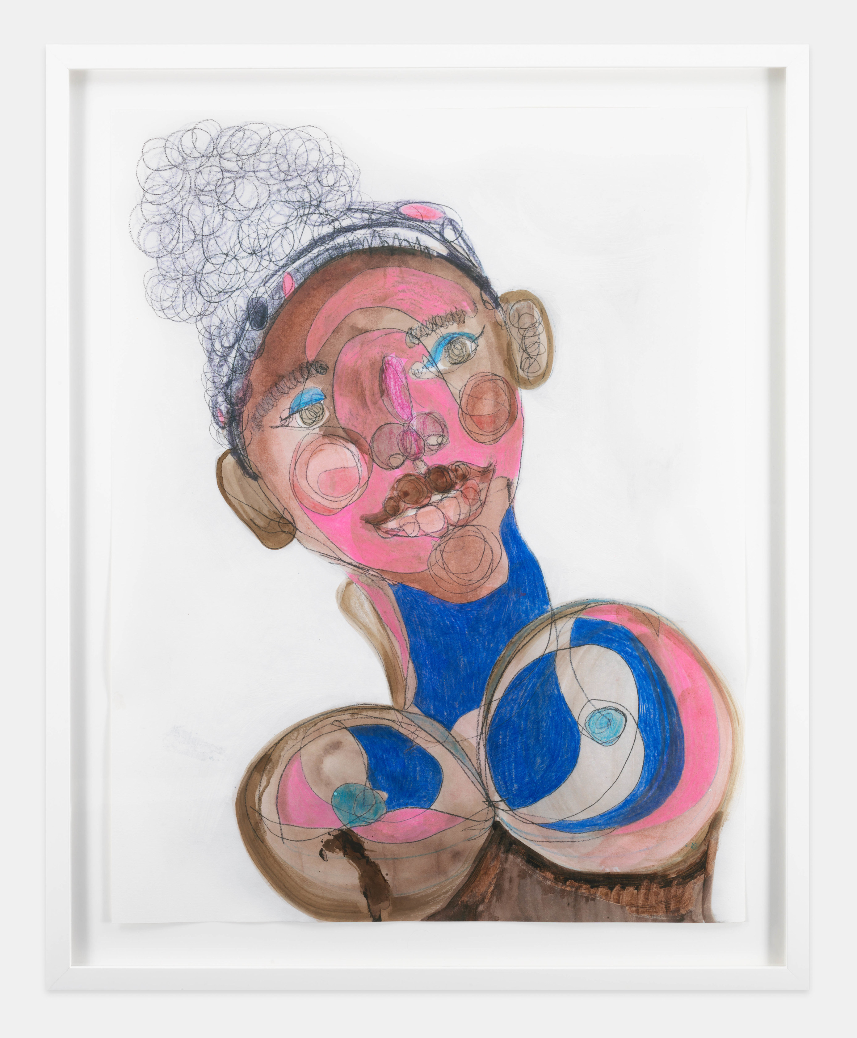 Tschabalala Self, Black Face Lil Pink , 2021