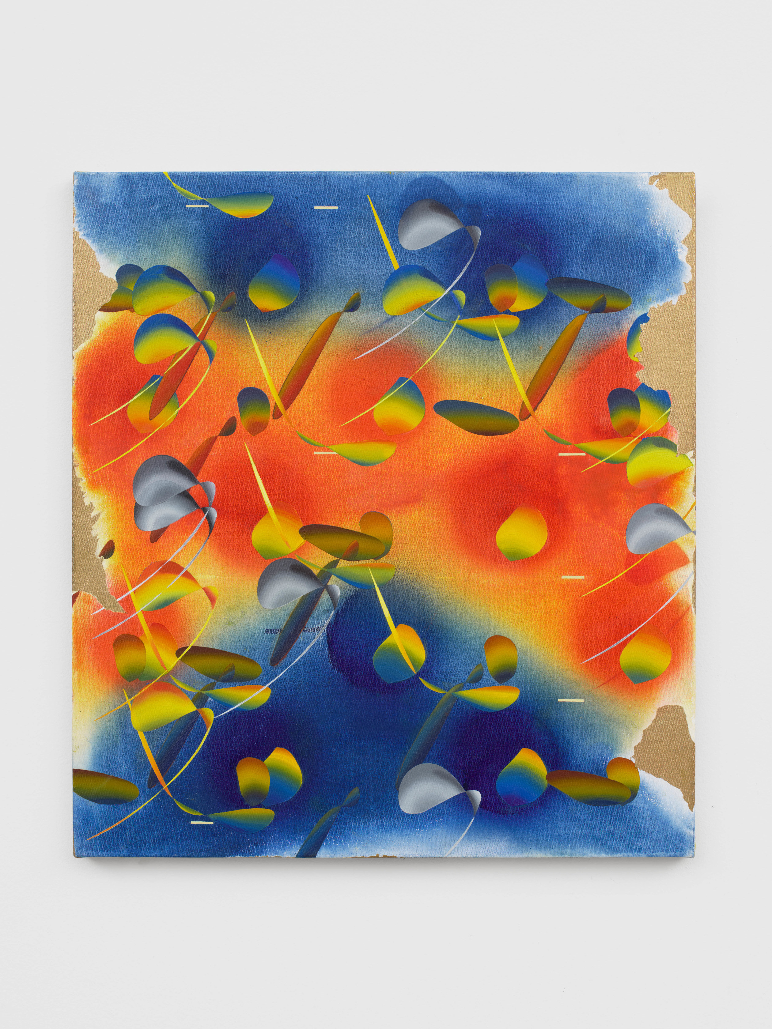 Vivien Zhang Outer Zone2024 Acrylic, oil and spray paint on canvas 55.9 x 50.8 cm 22 x 20 in