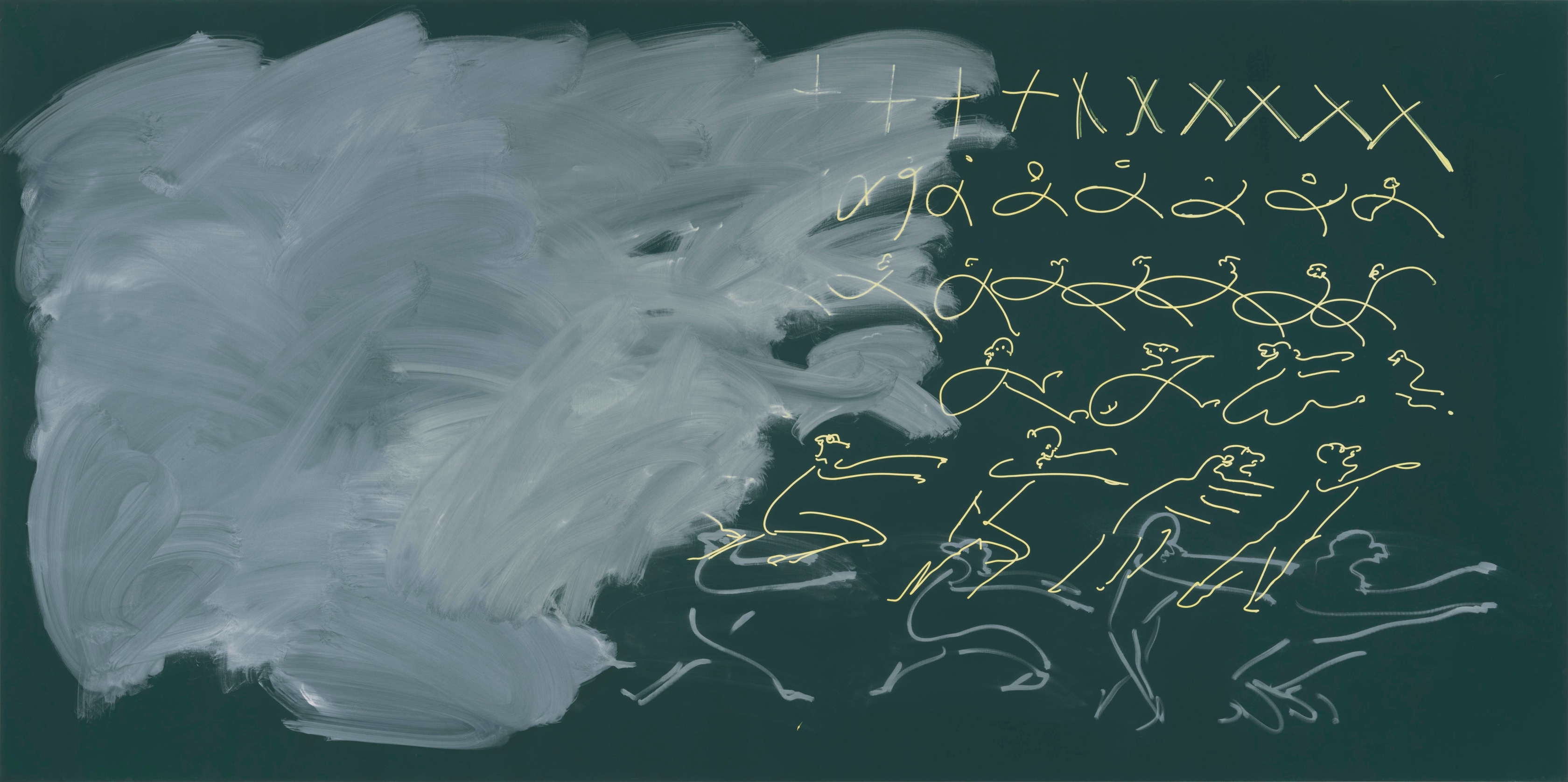Tala Madani, Blackboard (Wiped), 2024