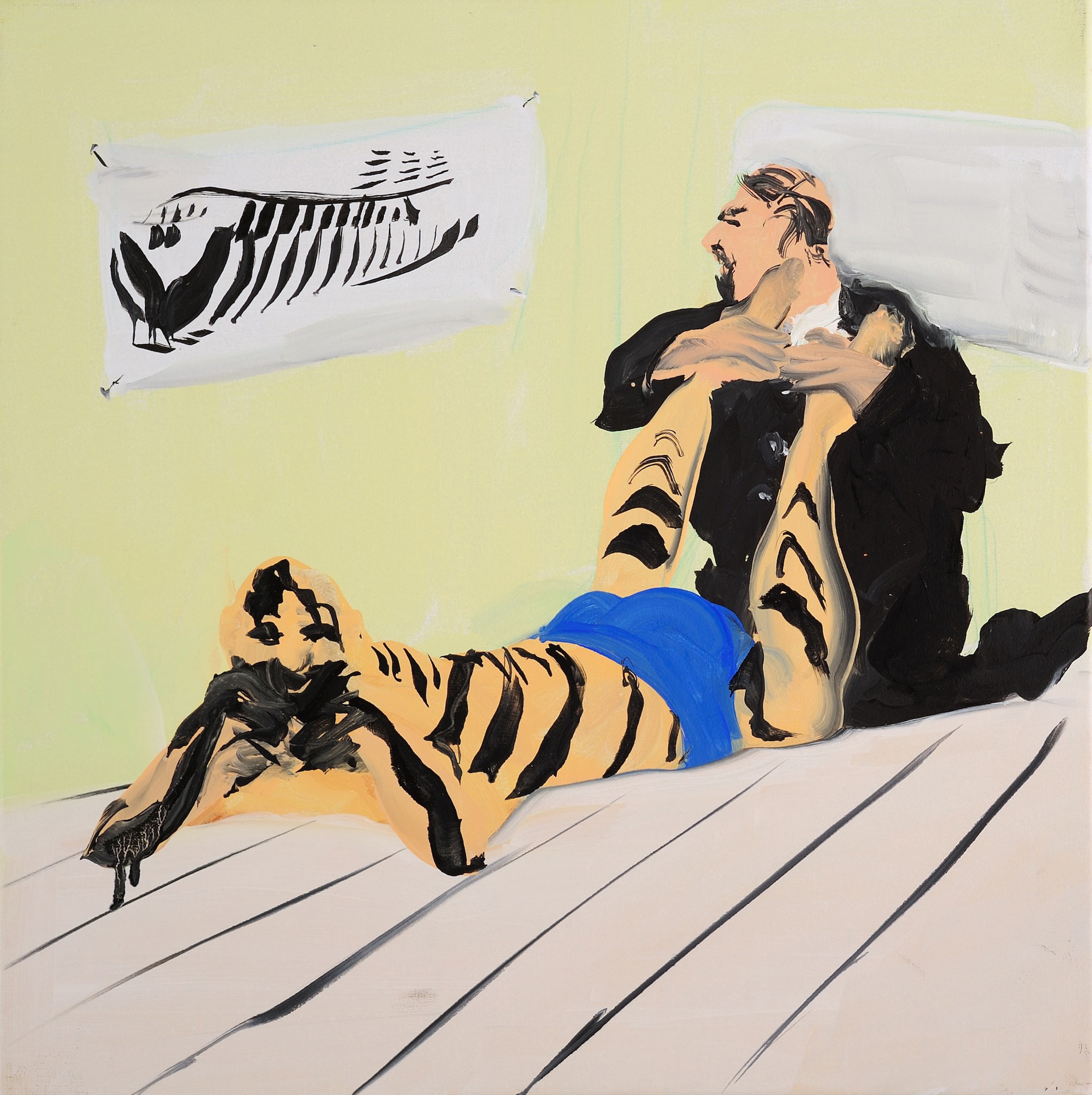 Tala Madani Becoming Dazzled2008 oil on linen 40 x 40 cm