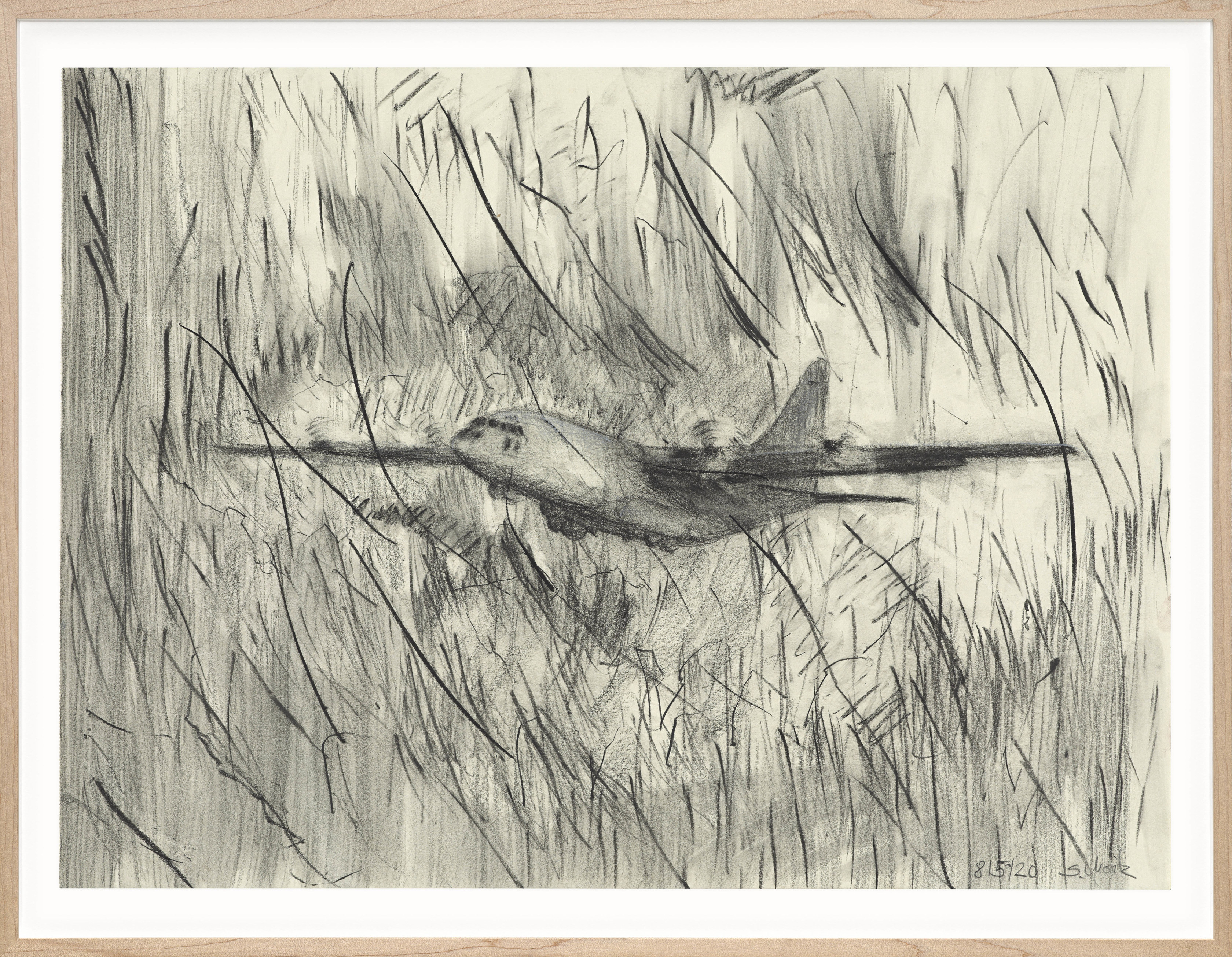 Sabine Moritz Rainy Day2020 Crayon on paper 42 x 56.8 cm 16 1/2 x 22 3/8 in