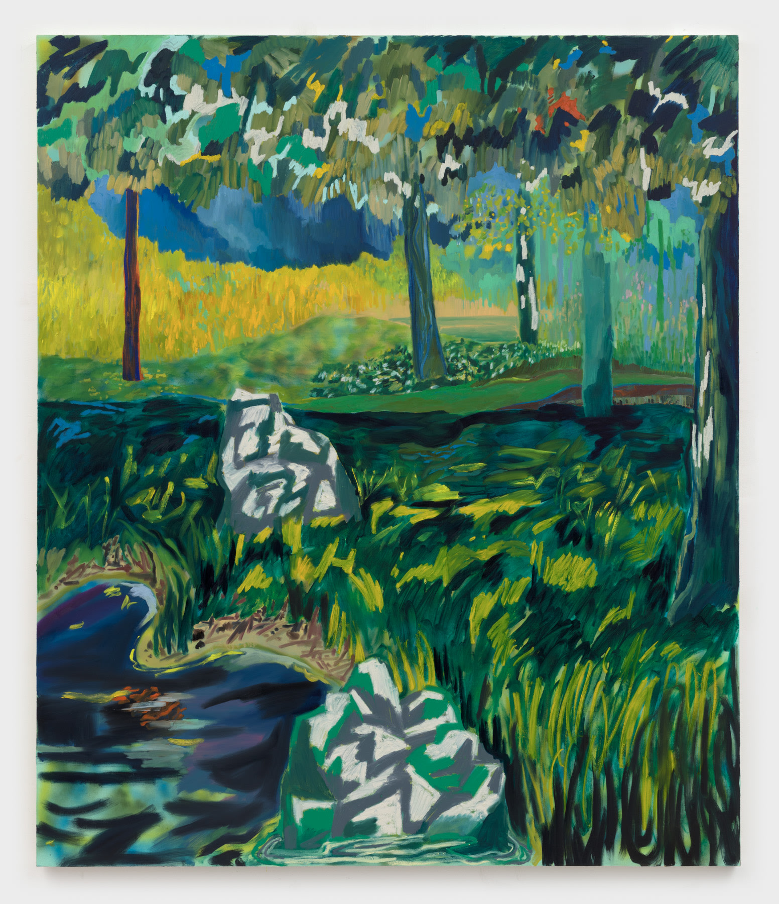 Shara Hughes Peace In Pieces2019 Oil and acrylic on canvas 198.1 x 177.8 cm 78 x 70 in