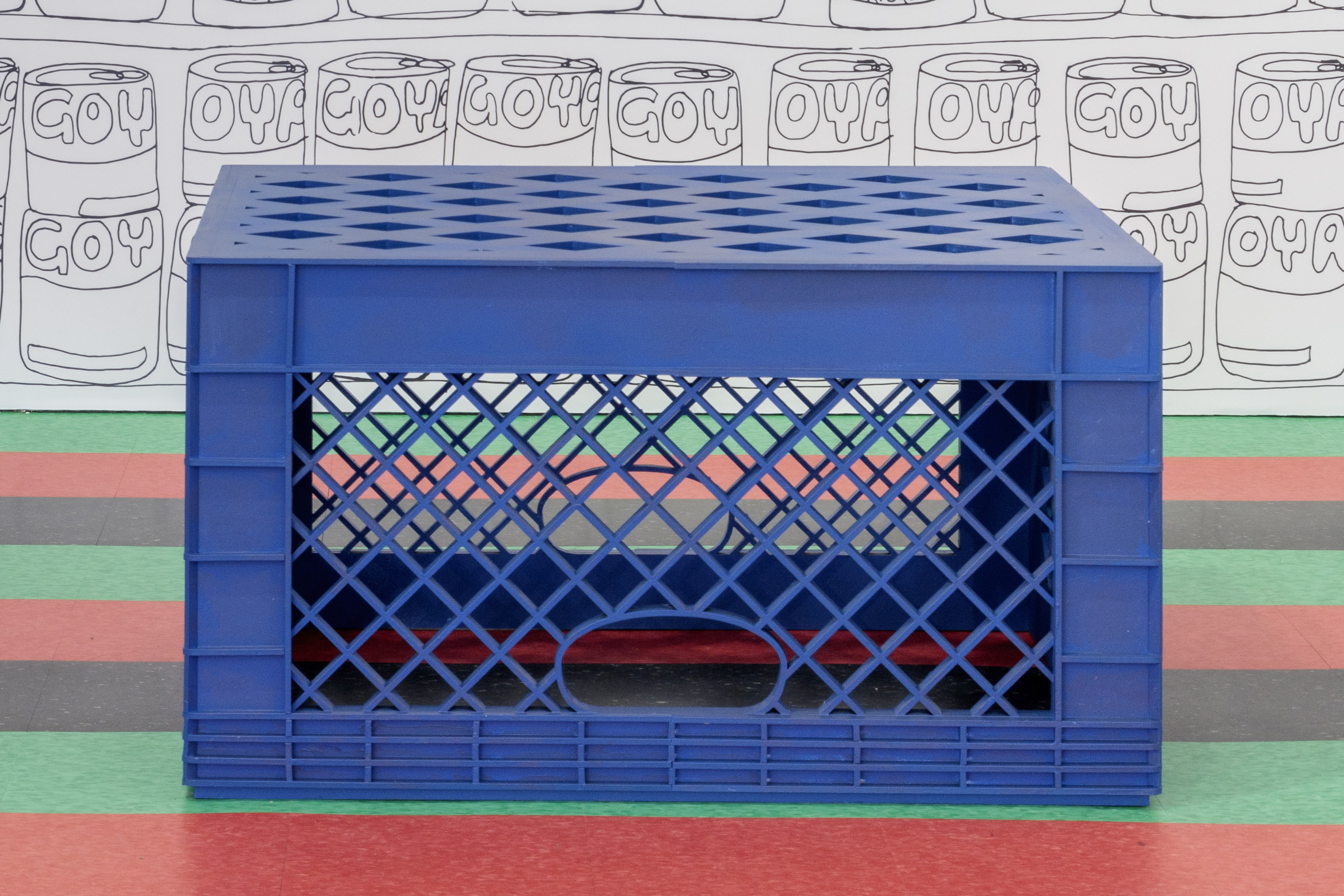 Tschabalala Self, Weather Blue Milk Crate, 2017