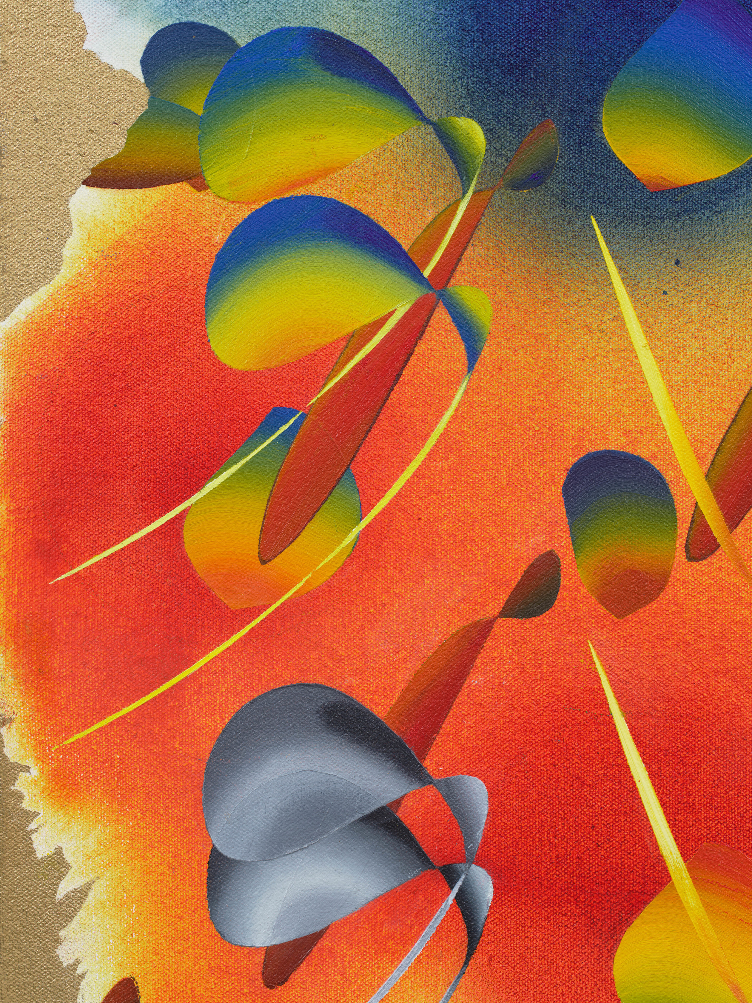 Vivien Zhang Outer Zone2024 Acrylic, oil and spray paint on canvas 55.9 x 50.8 cm 22 x 20 in