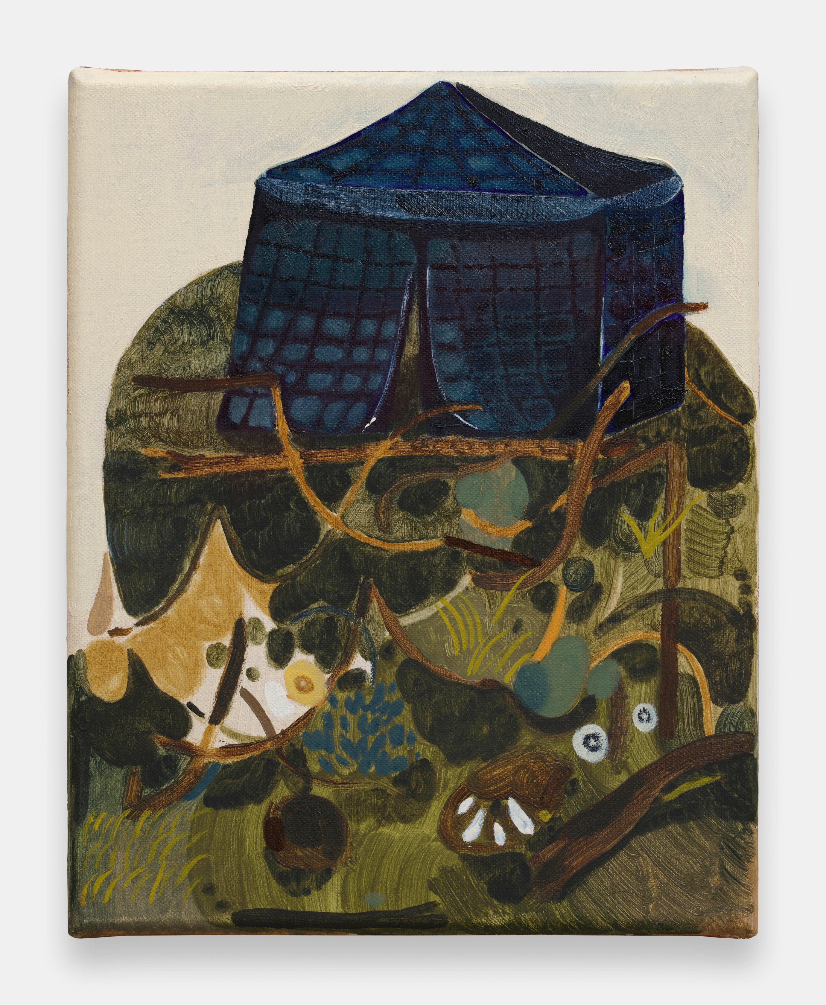 James Owens Tent Outside the Abbey2024 Oil on linen 30 x 24 cm 11 3/4 x 9 1/2 in