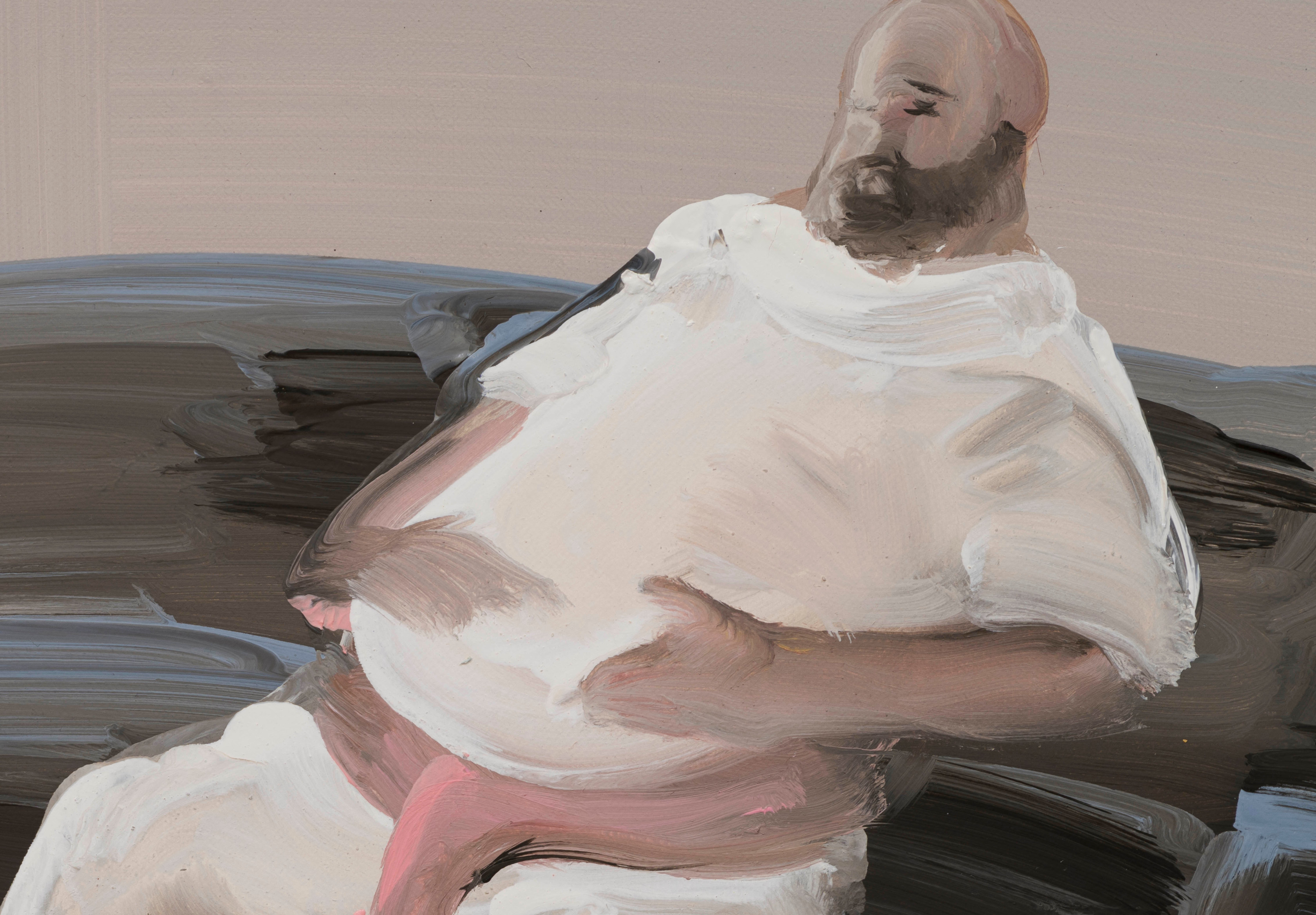 Tala Madani Sports Dads (Extension)2024 Oil on linen 30.5 x 45.7 cm 12 x 18 in